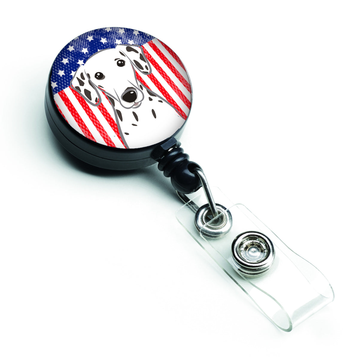 Caroline'S Treasures American Flag And Dalmatian Retractable Badge Reel, Multicolor (Bb2140Br)