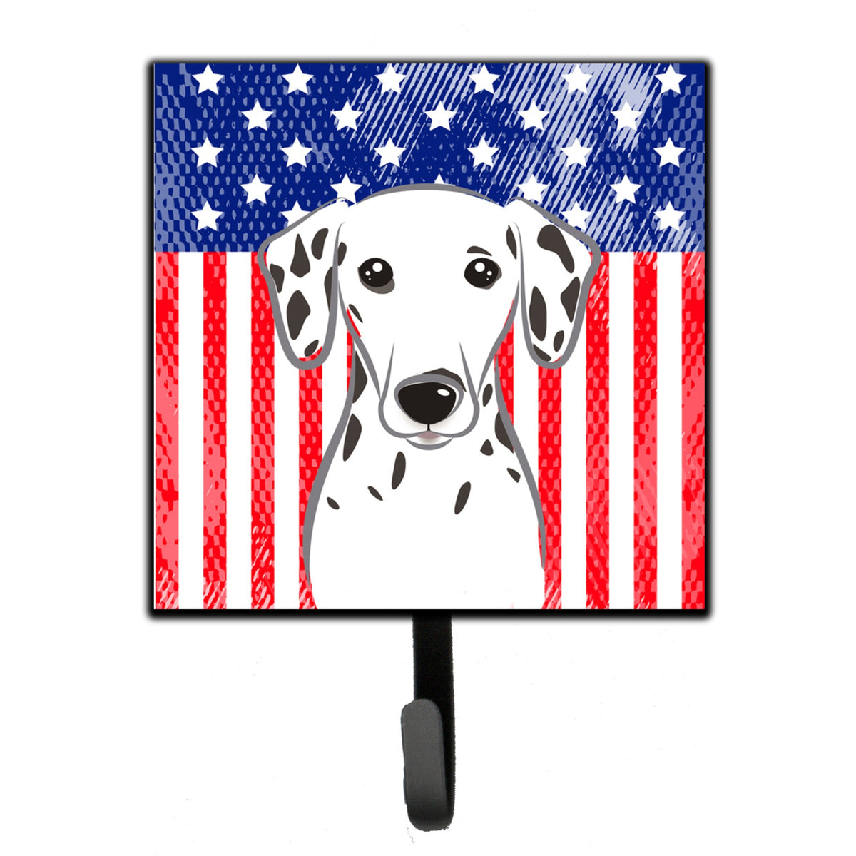 Caroline'S Treasures American Flag And Dalmatian Leash Or Key Holder Hooks, Multicolor