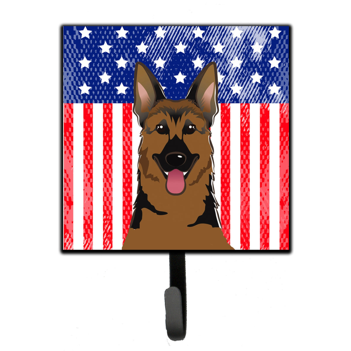 Caroline'S Treasures American Flag And German Shepherd Leash Or Key Holder Hooks, Multicolor