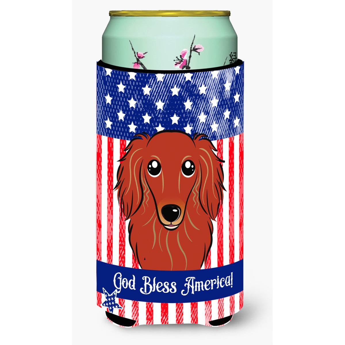 Caroline'S Treasures Bb2144Tbc Longhair Red Dachshund Tall Boy Hugger Koozie, Multicolor