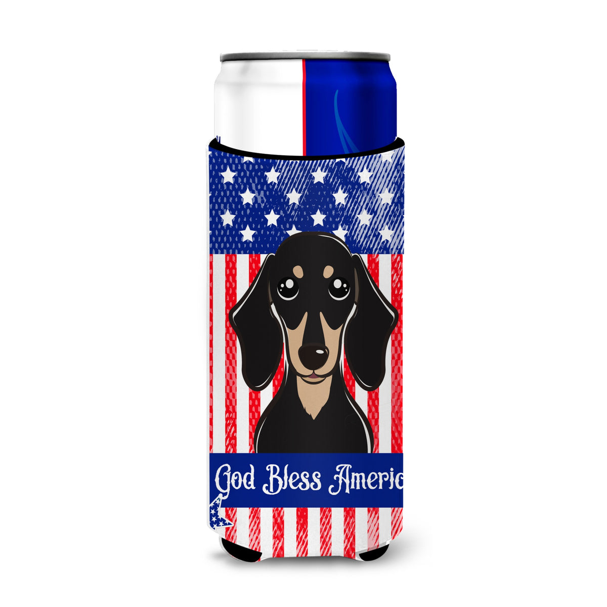 Caroline'S Treasures Bb2145Muk Smooth Black And Tan Dachshund Michelob Ultra Koozies For Slim Cans, Multicolor