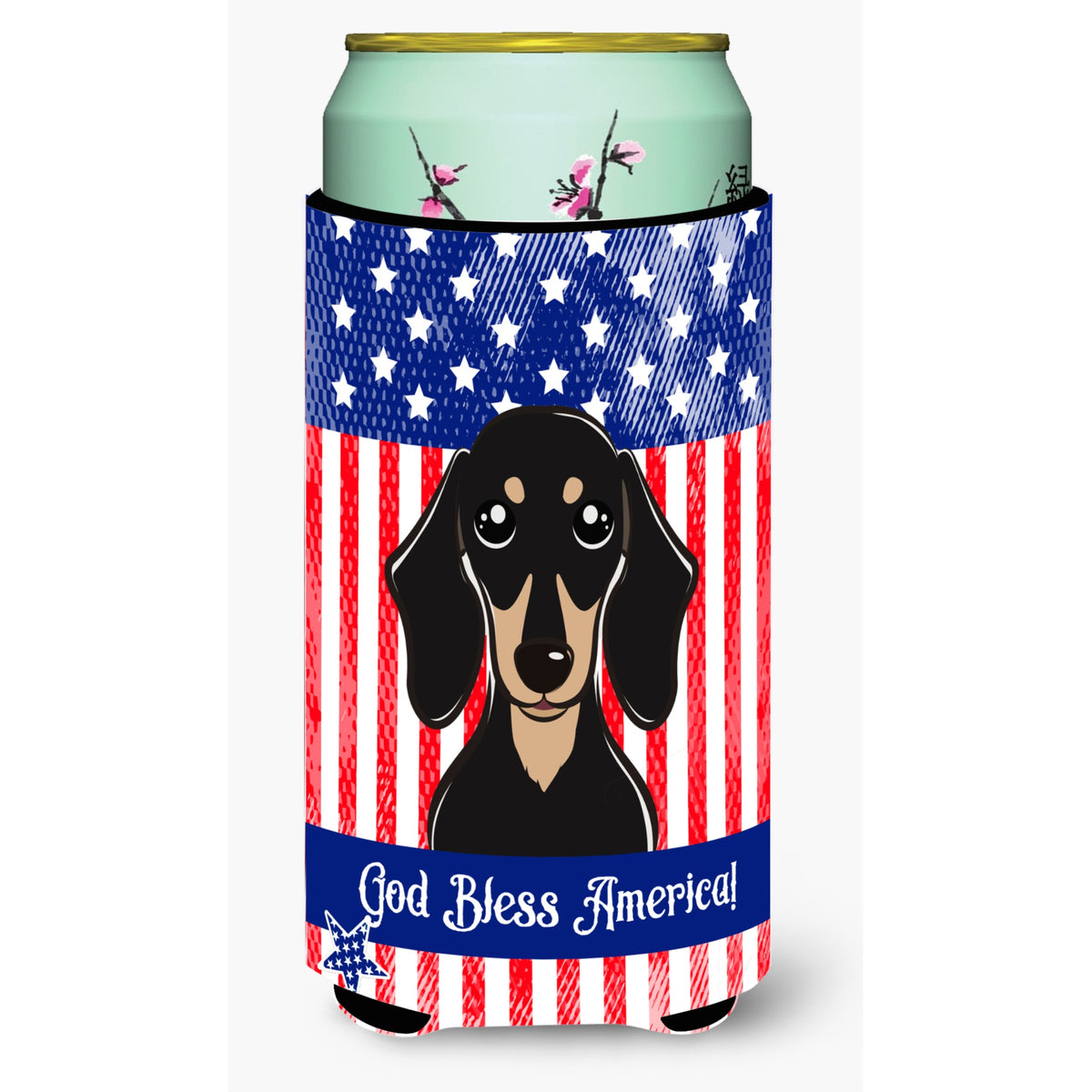 Caroline'S Treasures Bb2145Tbc Smooth Black And Tan Dachshund Tall Boy Hugger Koozie, Multicolor