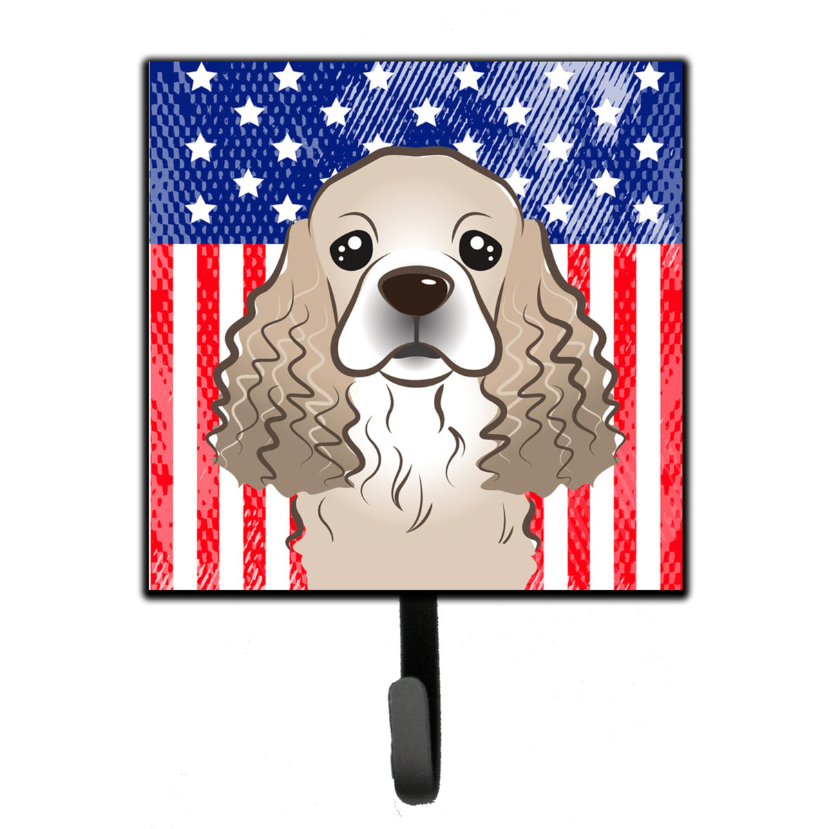 Caroline'S Treasures American Flag And Cocker Spaniel Leash Or Key Holder Hooks, Multicolor
