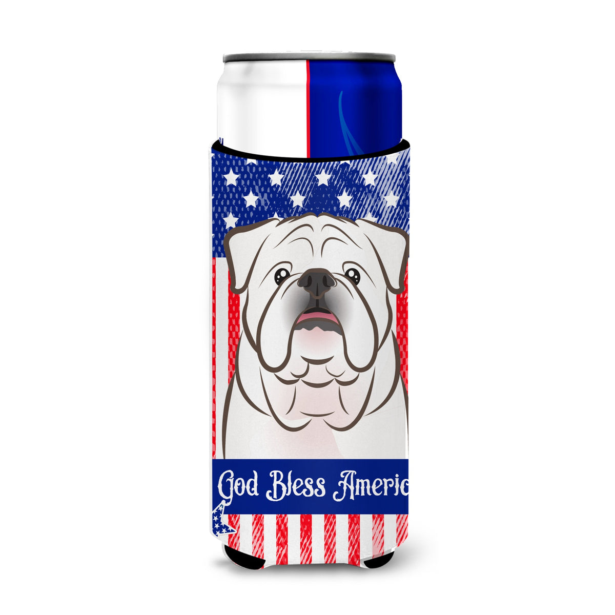 Caroline'S Treasures Bb2150Muk White English Bulldog Michelob Ultra Koozies For Slim Cans, Multicolor