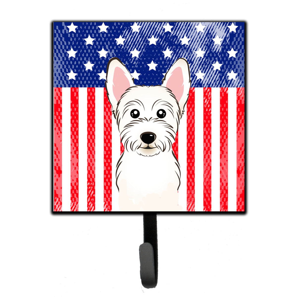 Caroline'S Treasures American Flag And Westie Leash Or Key Holder Hooks, Multicolor