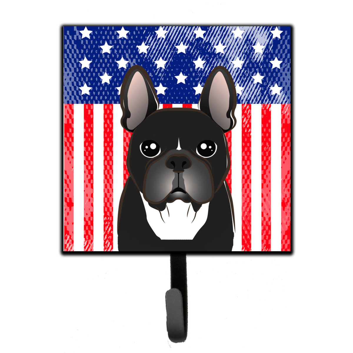 Caroline'S Treasures American Flag And French Bulldog Leash Or Key Holder Hooks, Multicolor