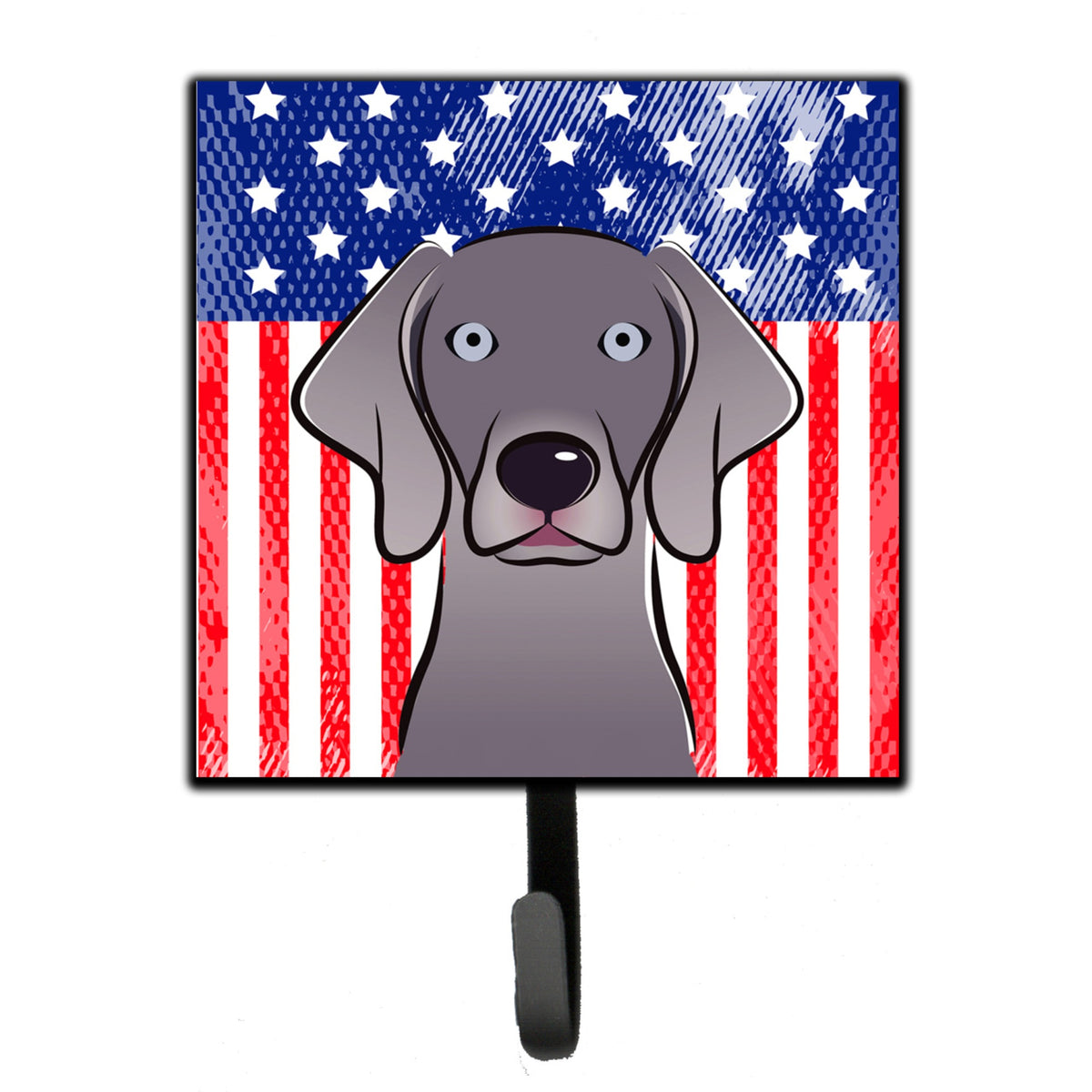 Caroline'S Treasures American Flag And Weimaraner Leash Or Key Holder Hooks, Multicolor