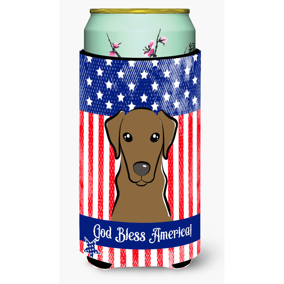 Caroline'S Treasures Bb2163Tbc American Flag Wirehaired Dachshund Tall Boy Hugger Cold-Beverage-Koozies, Multicolor