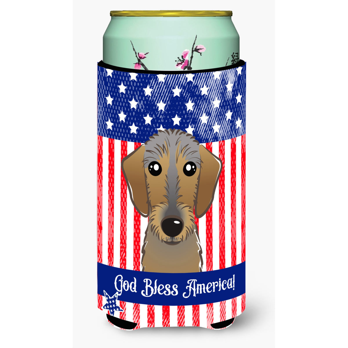 Caroline'S Treasures Bb2164Tbc God Bless American Flag With Chocolate Labrador Tall Boy Hugger Koozie, Multicolor
