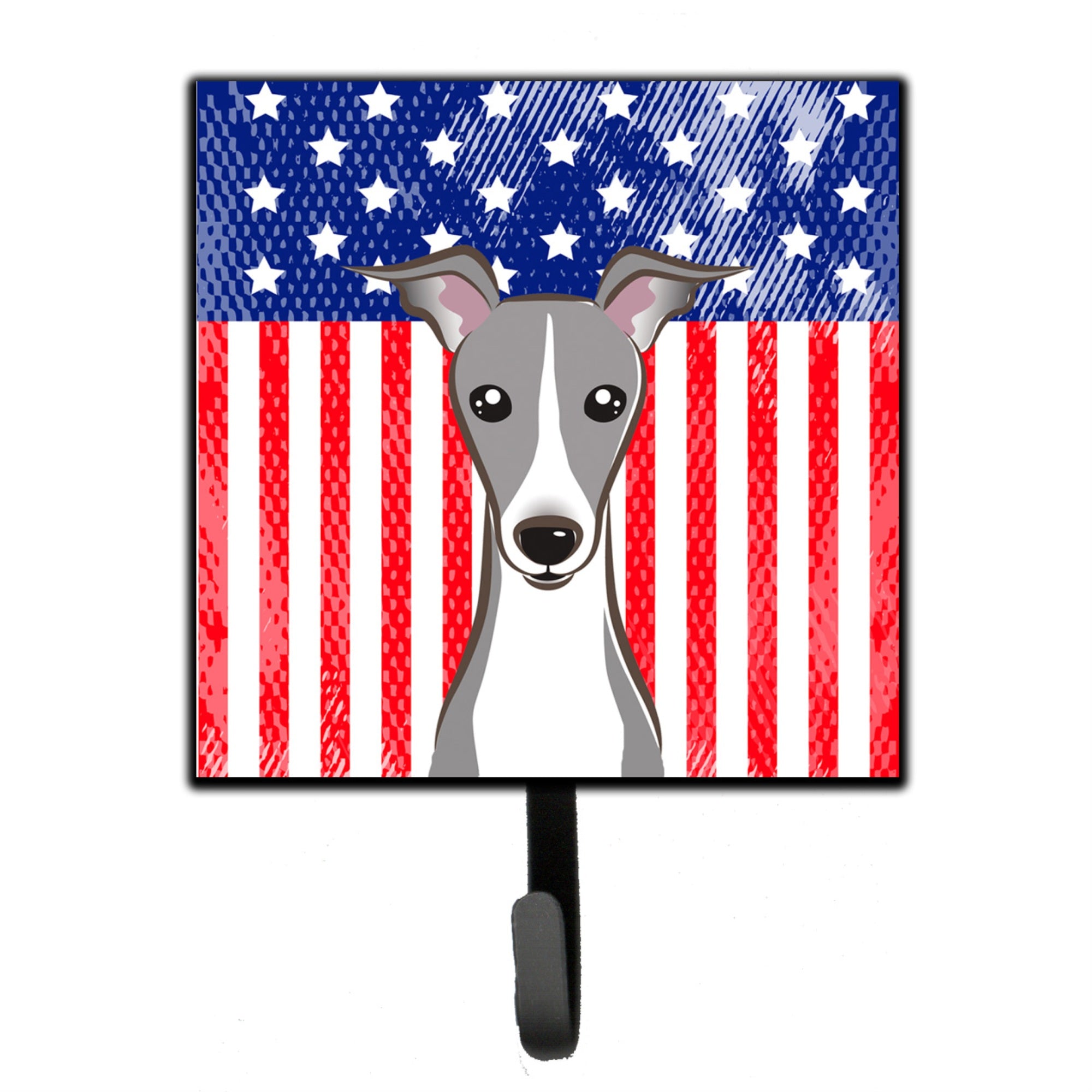 Caroline'S Treasures American Flag And Italian Greyhound Leash Or Key Holder Hooks, Multicolor