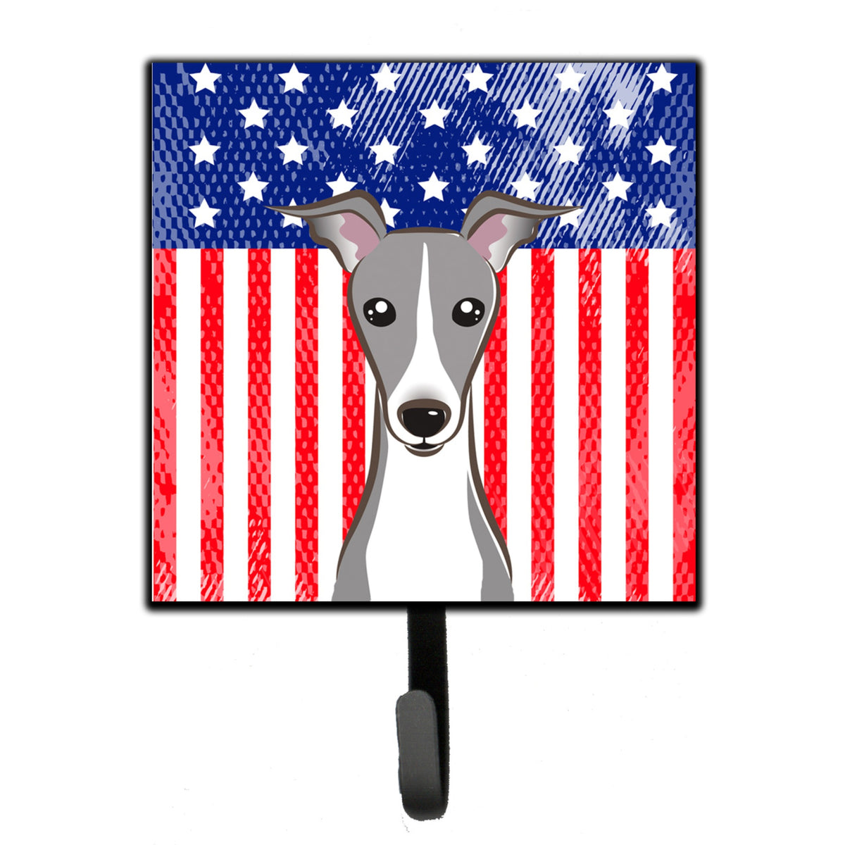 Caroline'S Treasures American Flag And Italian Greyhound Leash Or Key Holder Hooks, Multicolor