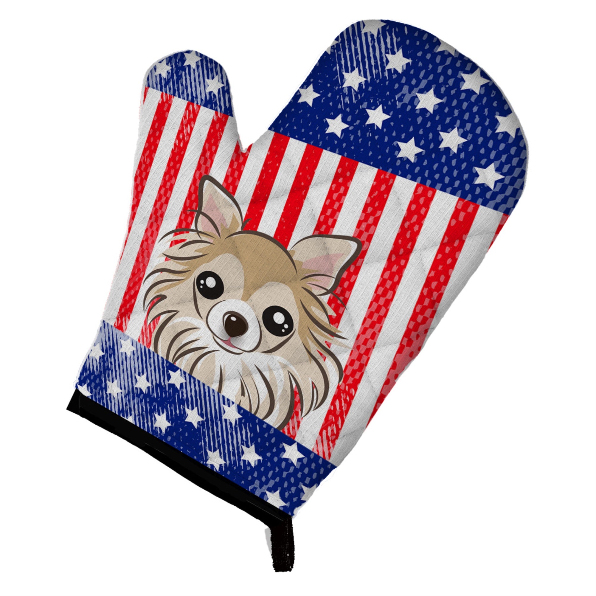Caroline'S Treasures Bb2181Ovmt American Flag And Chihuahua Oven Mitt, 12 By 8.5, Multicolor