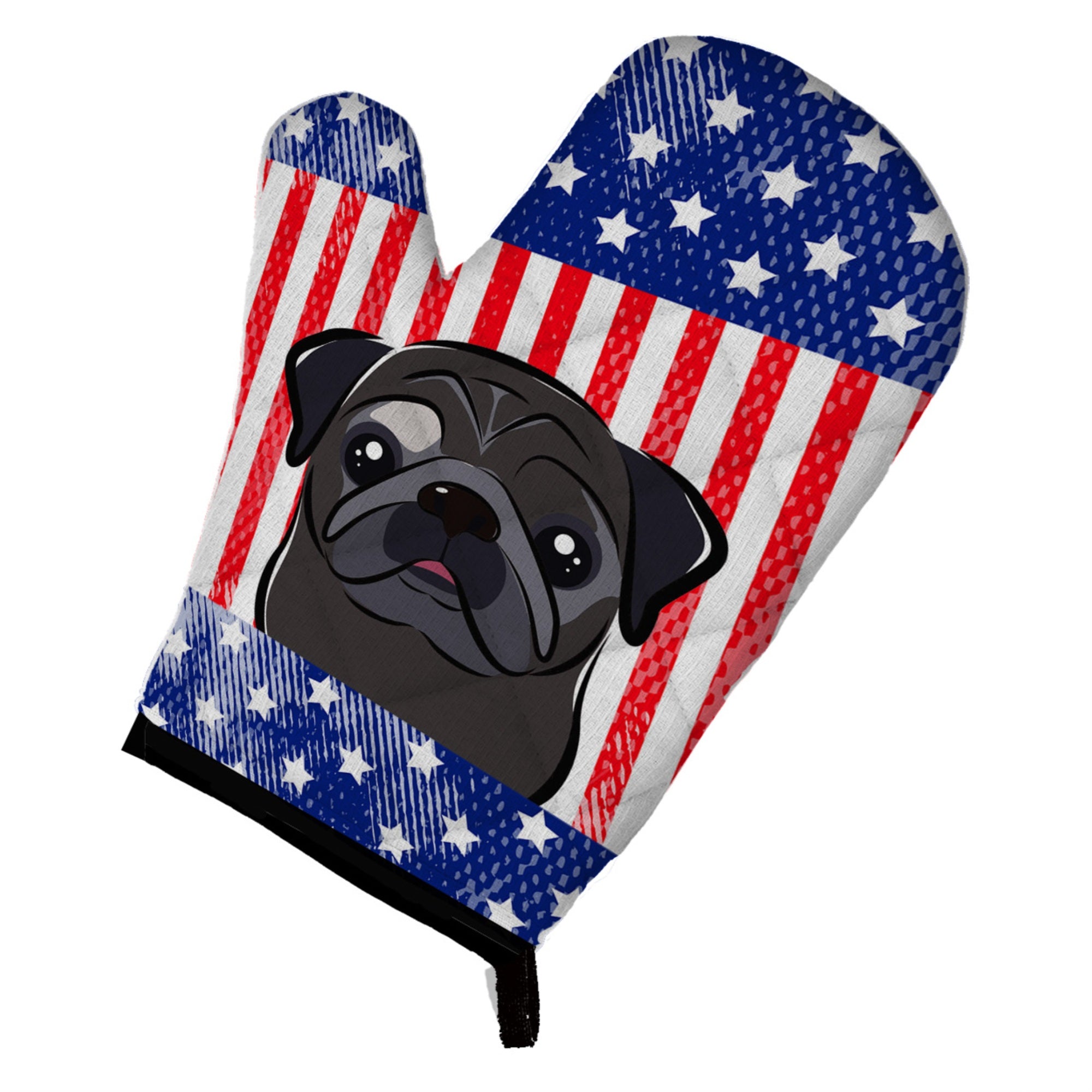 Caroline'S Treasures Bb2193Ovmt American Flag And Black Pug Oven Mitt, 12 By 8.5, Multicolor