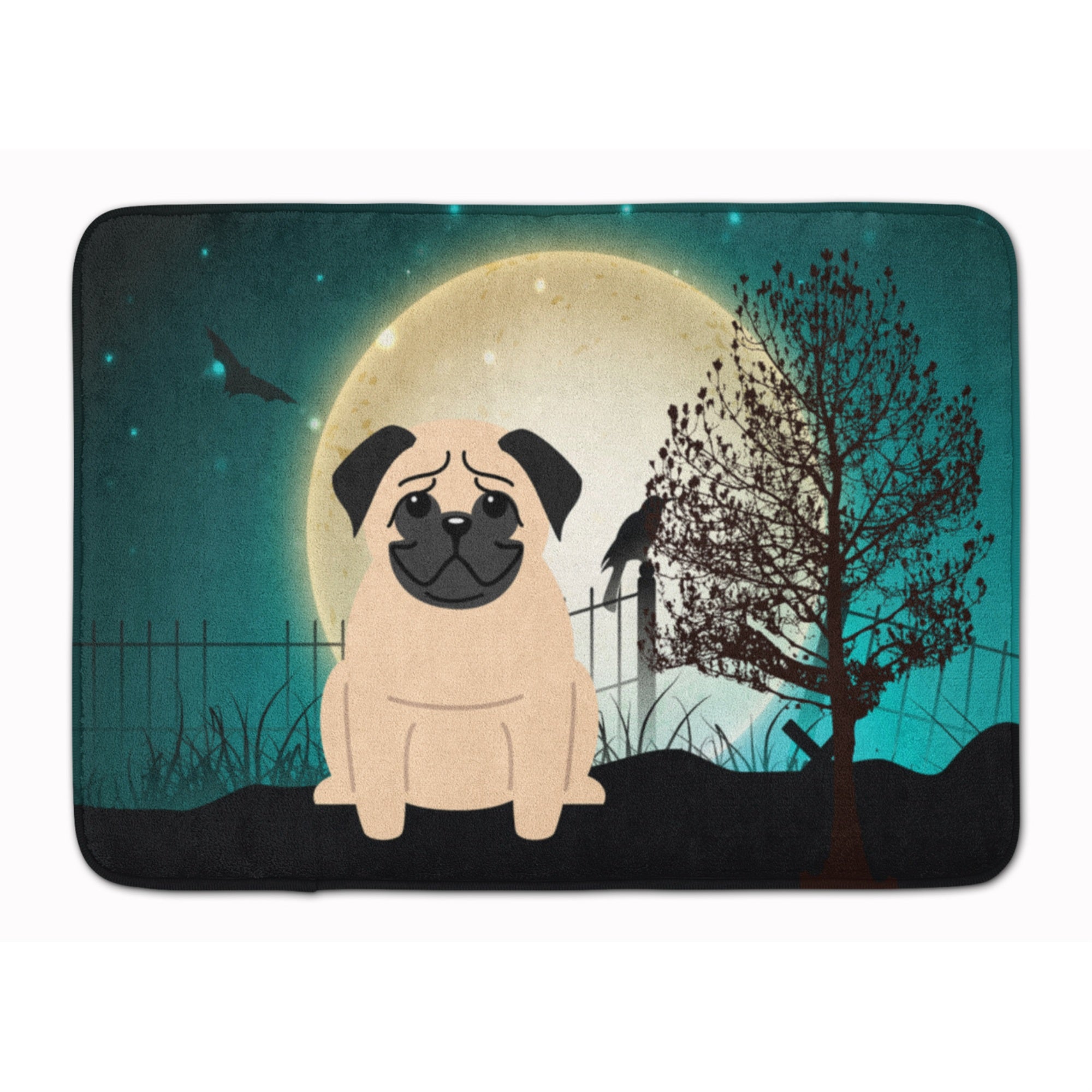 Caroline'S Treasures Halloween Scary Pug Fawn Floor Mat, 19 X 27, Multicolor