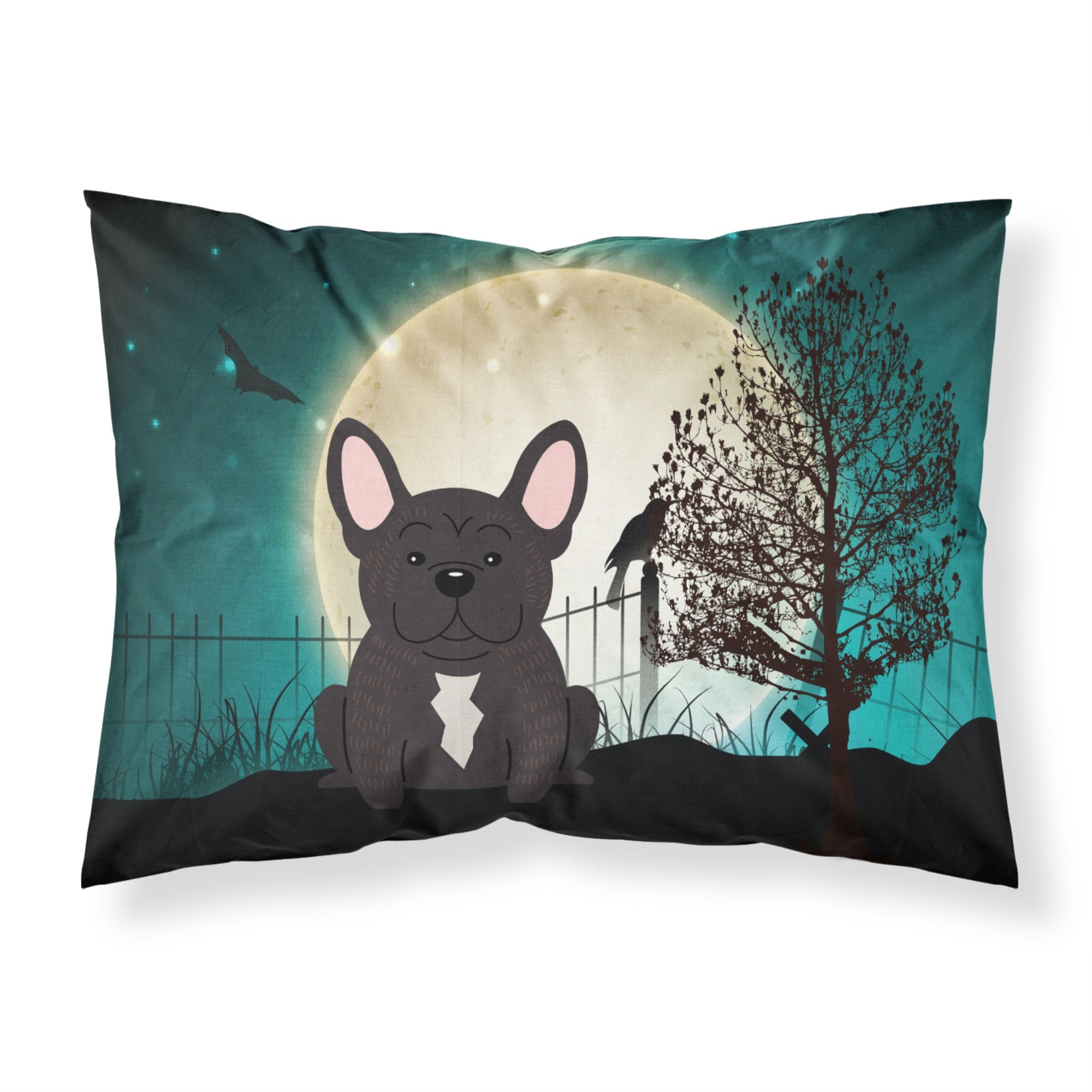 Caroline'S Treasures Halloween Scary French Bulldog Brindle Fabric Standard Pillowcase Bb2199Pillowcase, Multicolor