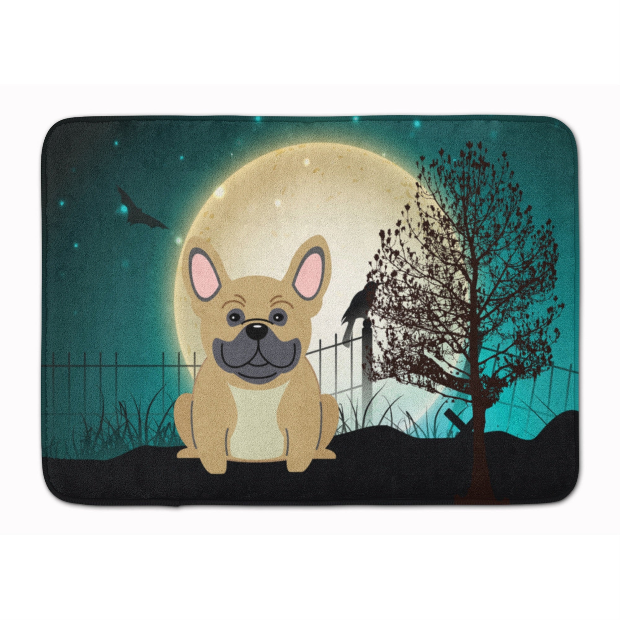 Caroline'S Treasures Halloween Scary French Bulldog Cream Floor Mat, 19 X 27, Multicolor