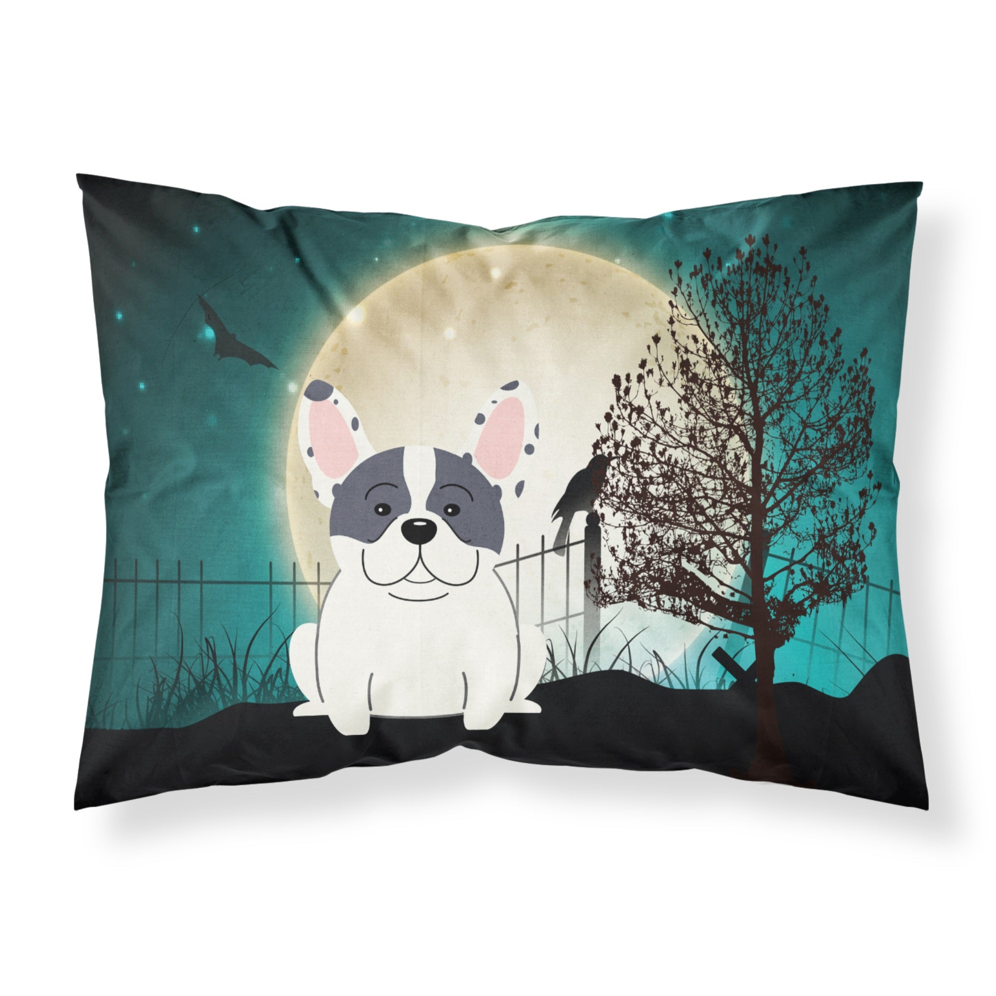 Caroline'S Treasures Halloween Scary French Bulldog Piebald Fabric Standard Pillowcase Bb2201Pillowcase, Multicolor