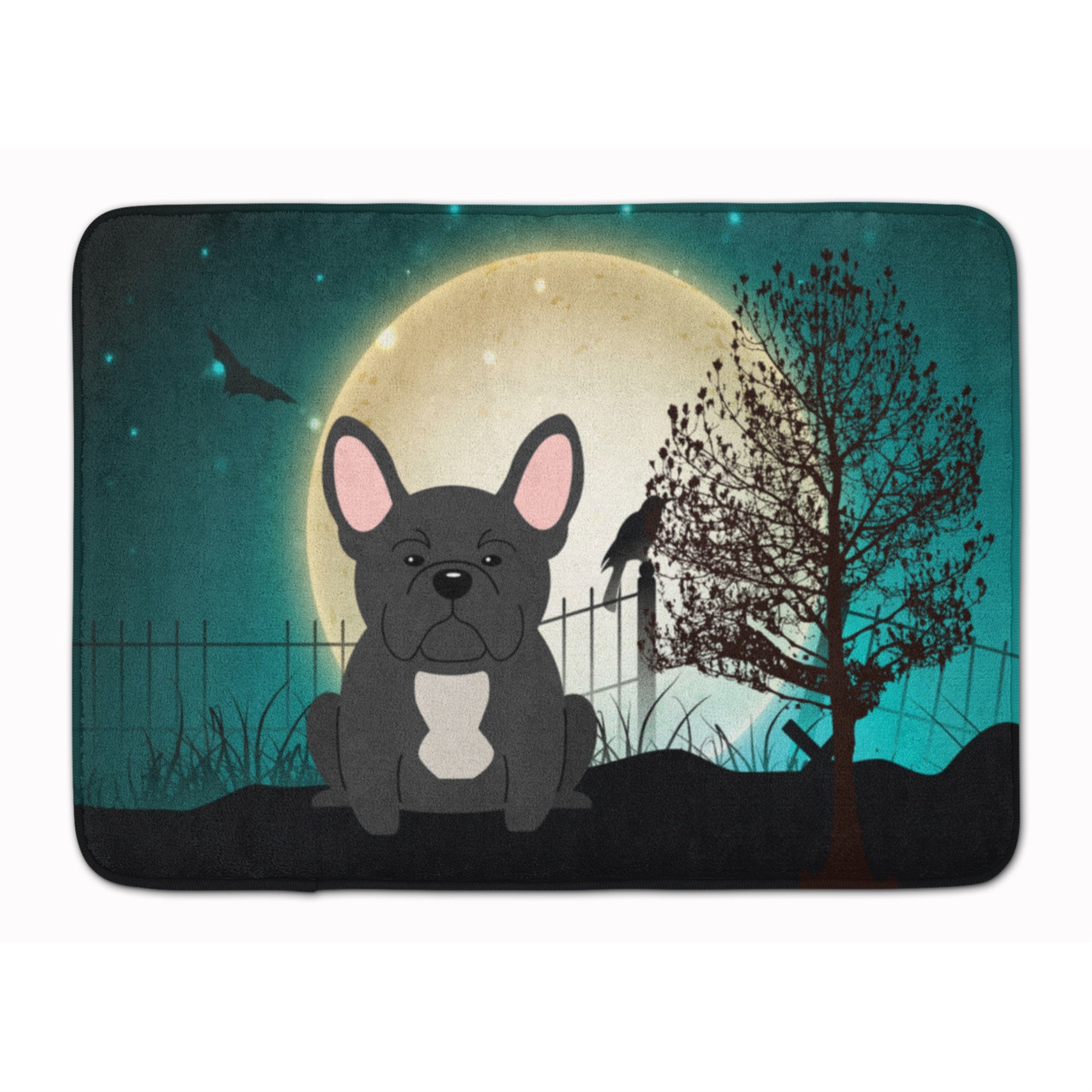 Caroline'S Treasures Halloween Scary French Bulldog Black Floor Mat, 19 X 27, Multicolor