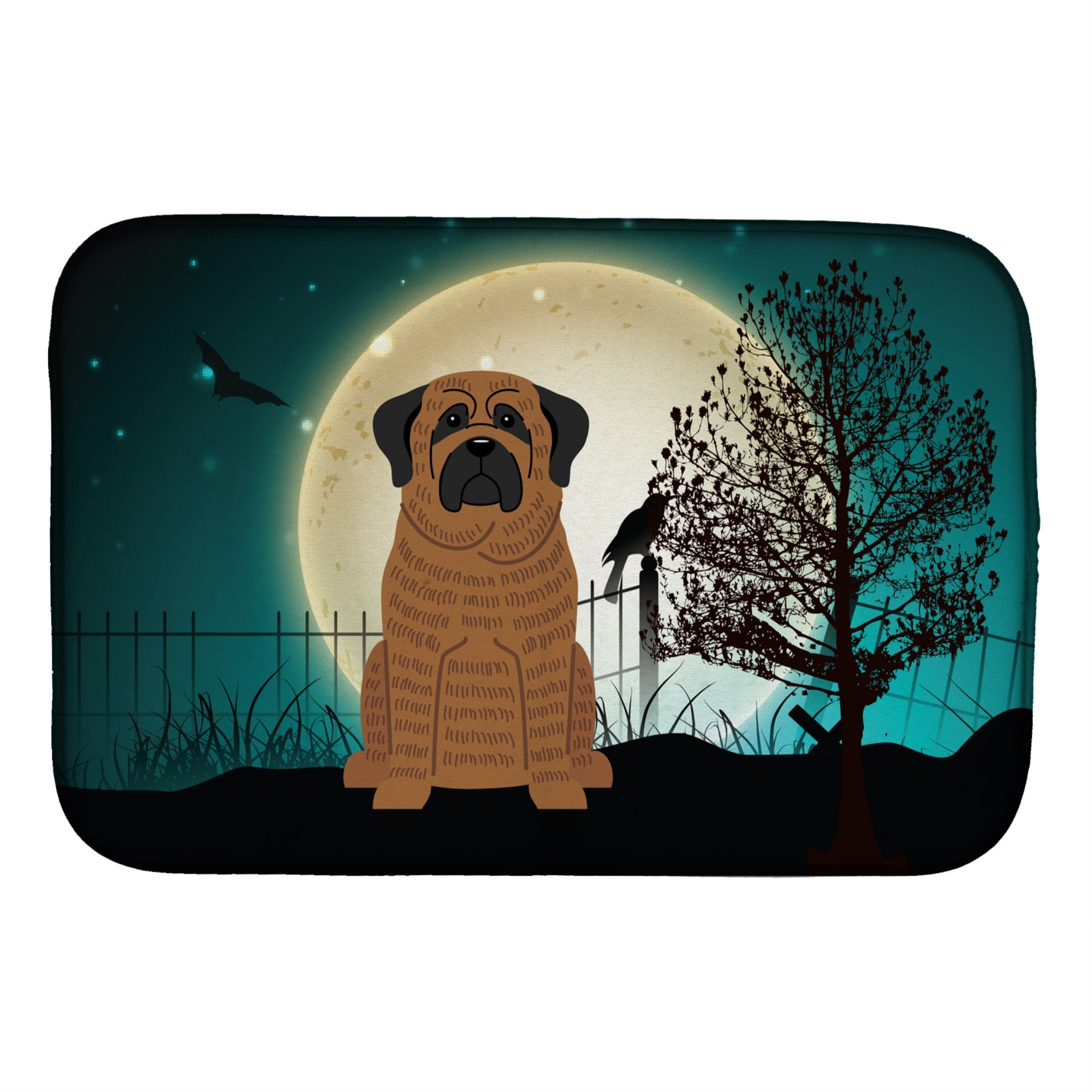 Caroline'S Treasures Halloween Scary Mastiff Brindle Dish Drying Mat, 14 X 21