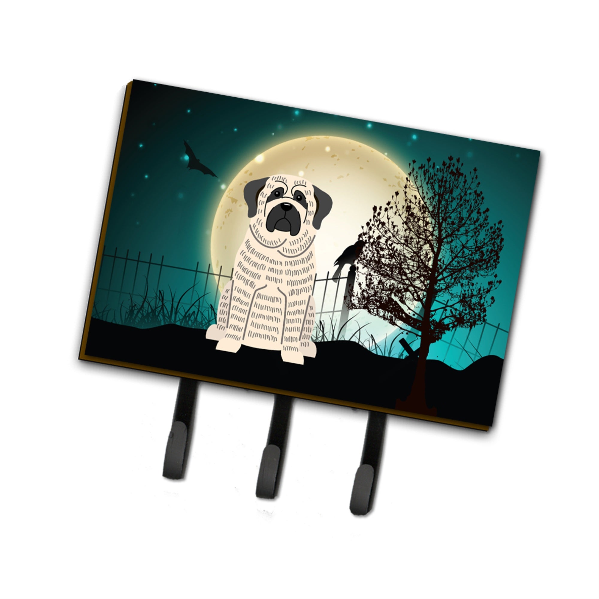 Caroline'S Treasures Halloween Scary Mastiff Brindle White Leash Or Key Holder Bb2206Th68, Triple