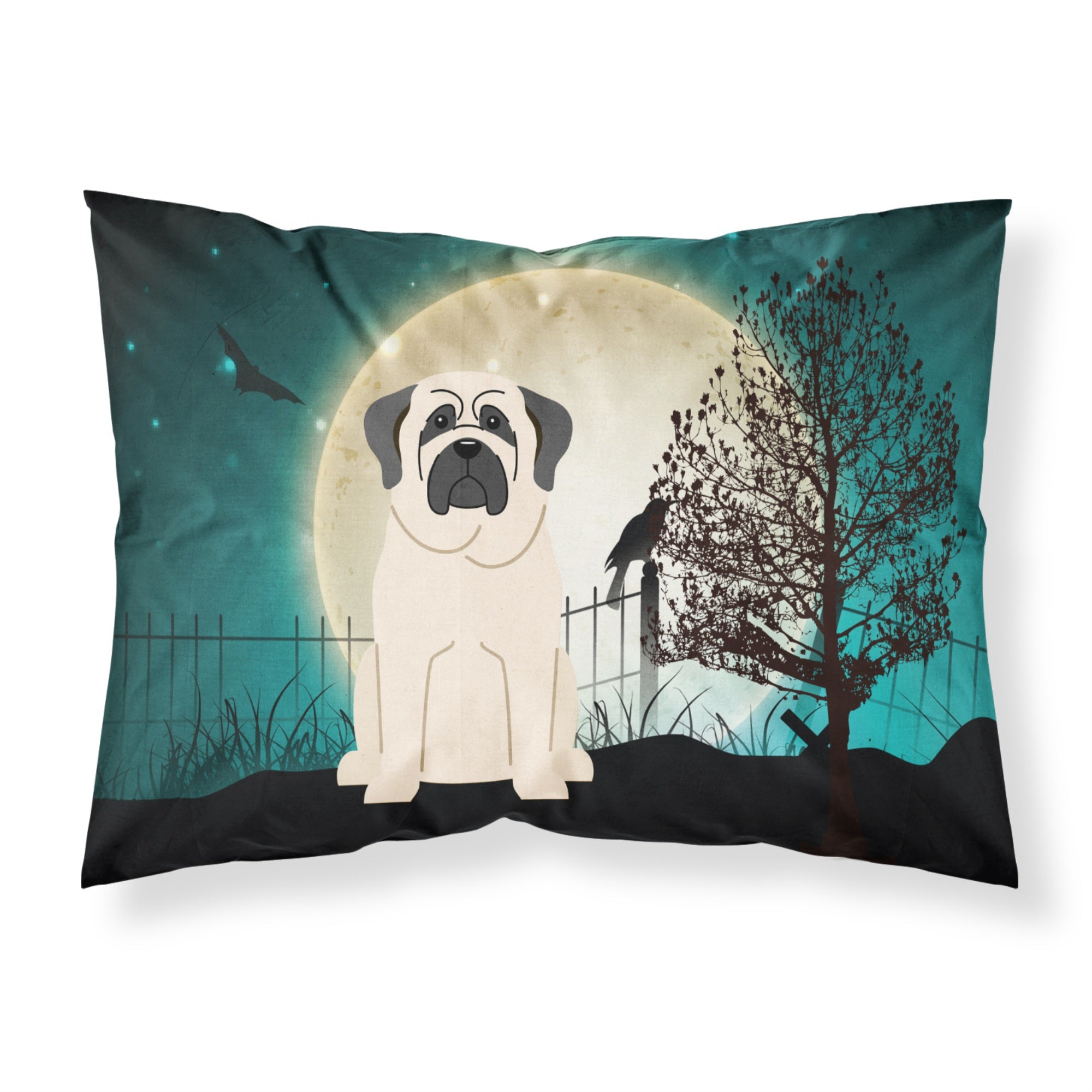 Caroline'S Treasures Halloween Scary Mastiff White Fabric Standard Pillowcase Bb2207Pillowcase