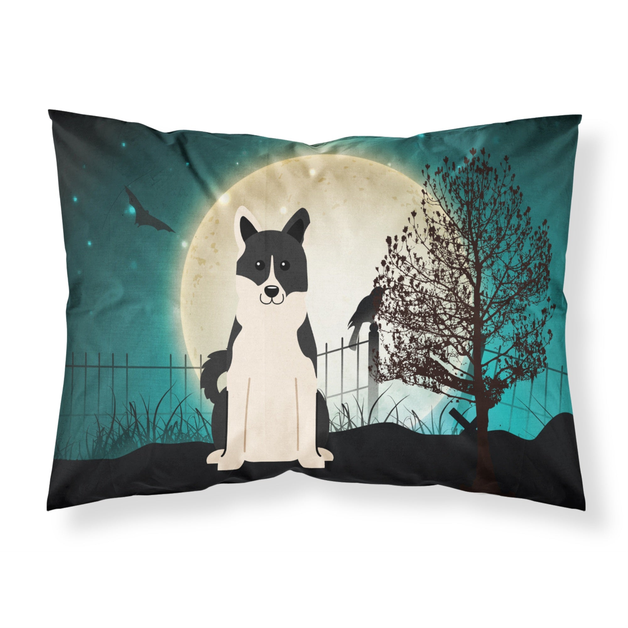 Caroline'S Treasures Halloween Scary Russo-European Laika Spitz Fabric Standard Pillowcase Bb2219Pillowcase, Multicolor