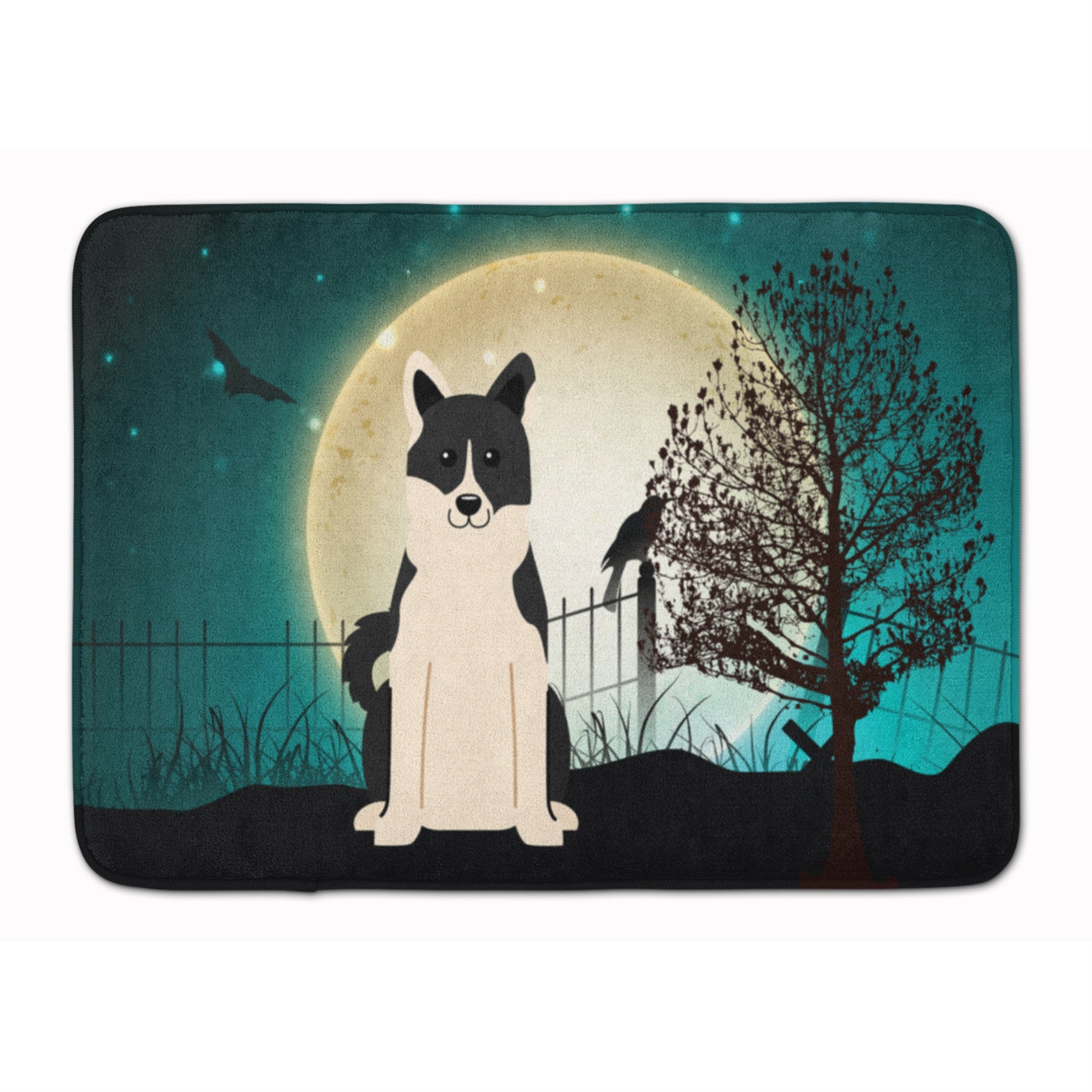 Caroline'S Treasures Halloween Russo-European Laika Spitz Floor Mat, 19 X 27, Multicolor