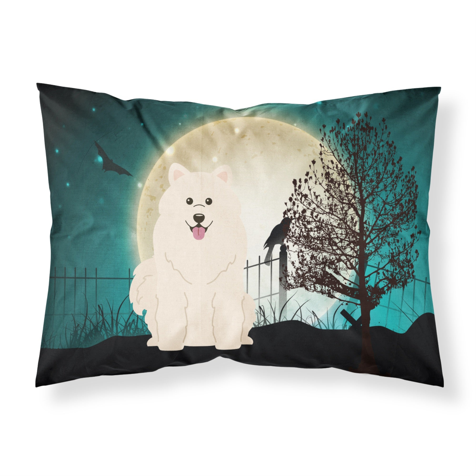 Caroline'S Treasures Halloween Scary Samoyed Fabric Standard Pillowcase Bb2220Pillowcase, Multicolor