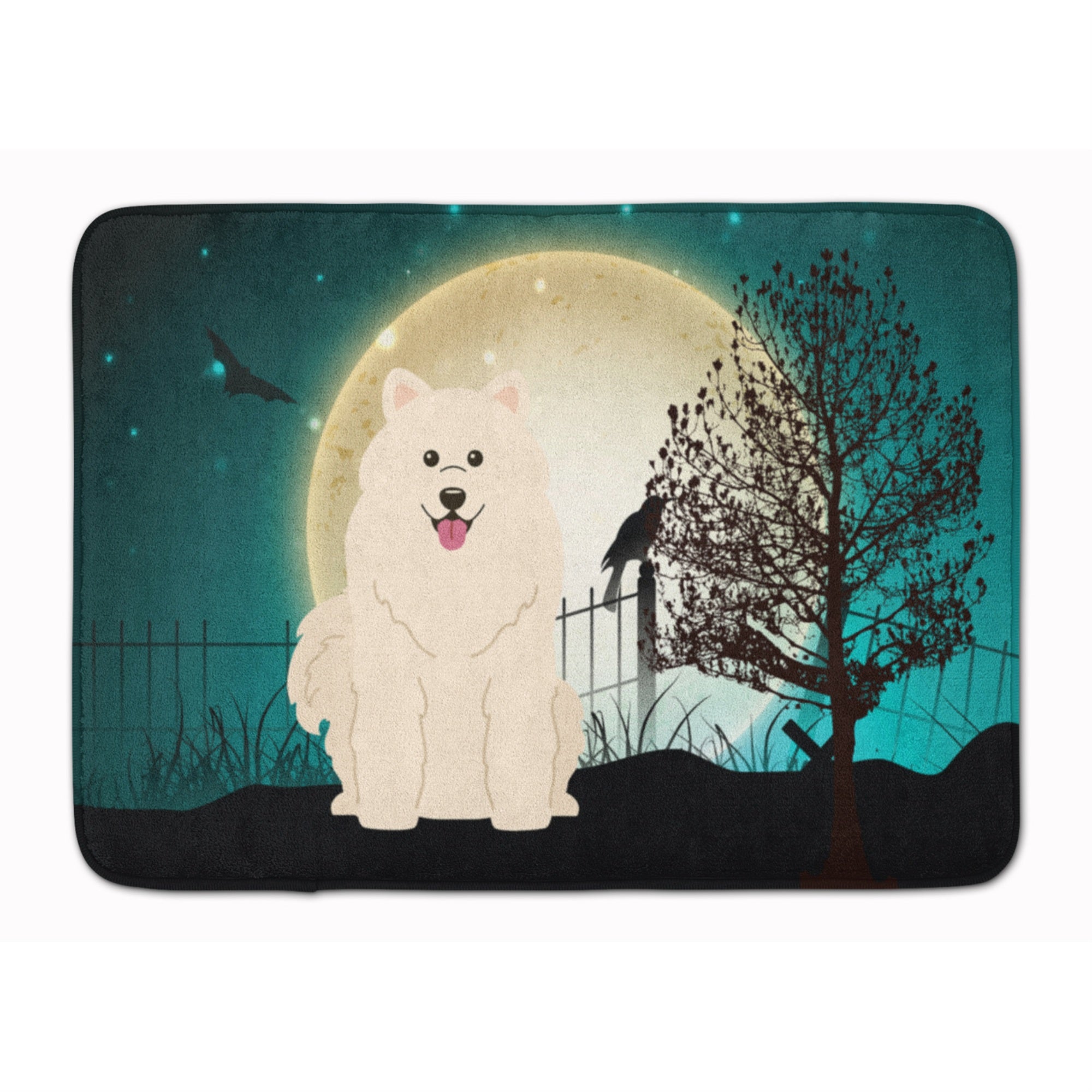 Caroline'S Treasures Halloween Scary Samoyed Floor Mat, 19 X 27, Multicolor