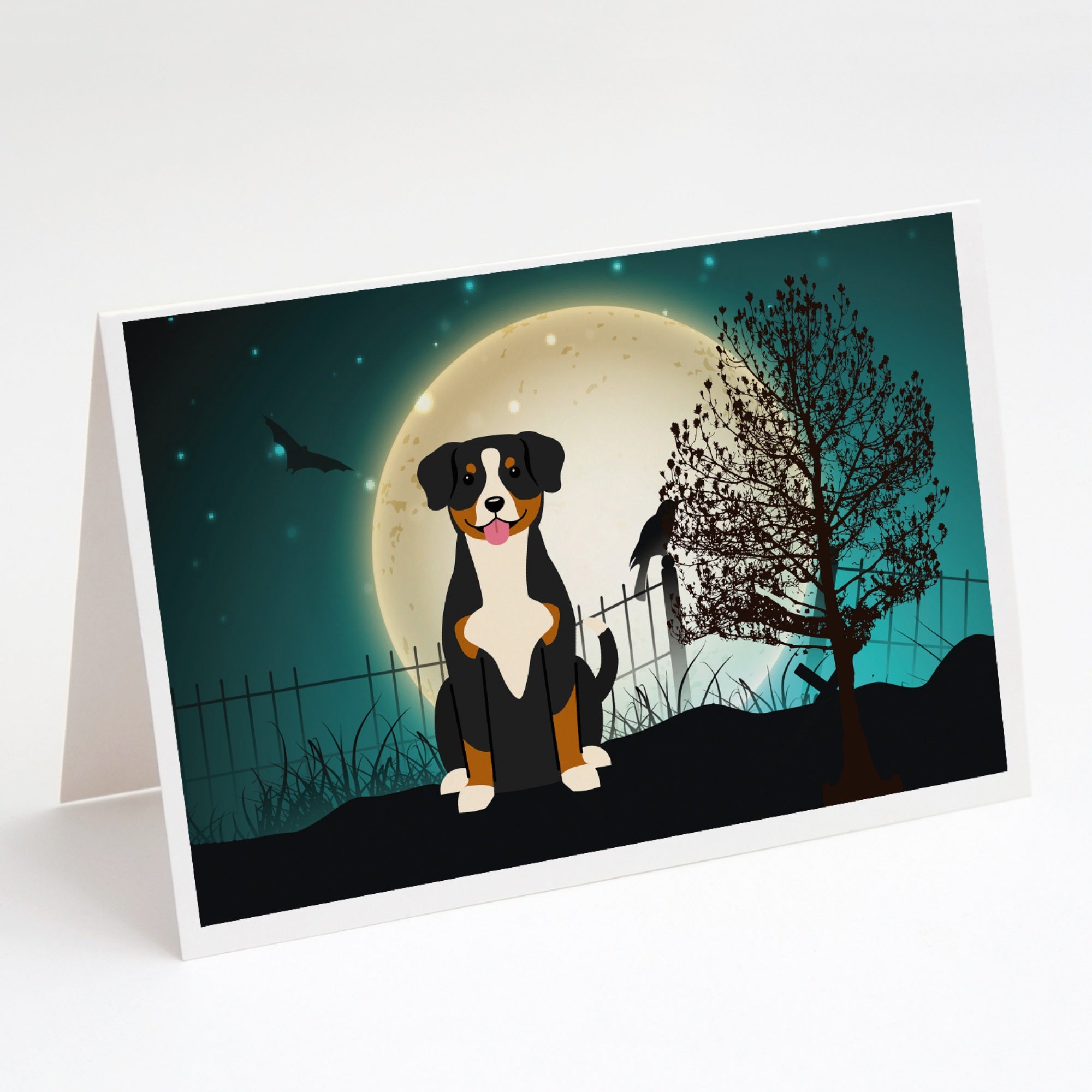 Halloween Scary Entlebucher Greeting Cards And Envelopes Pack Of 8