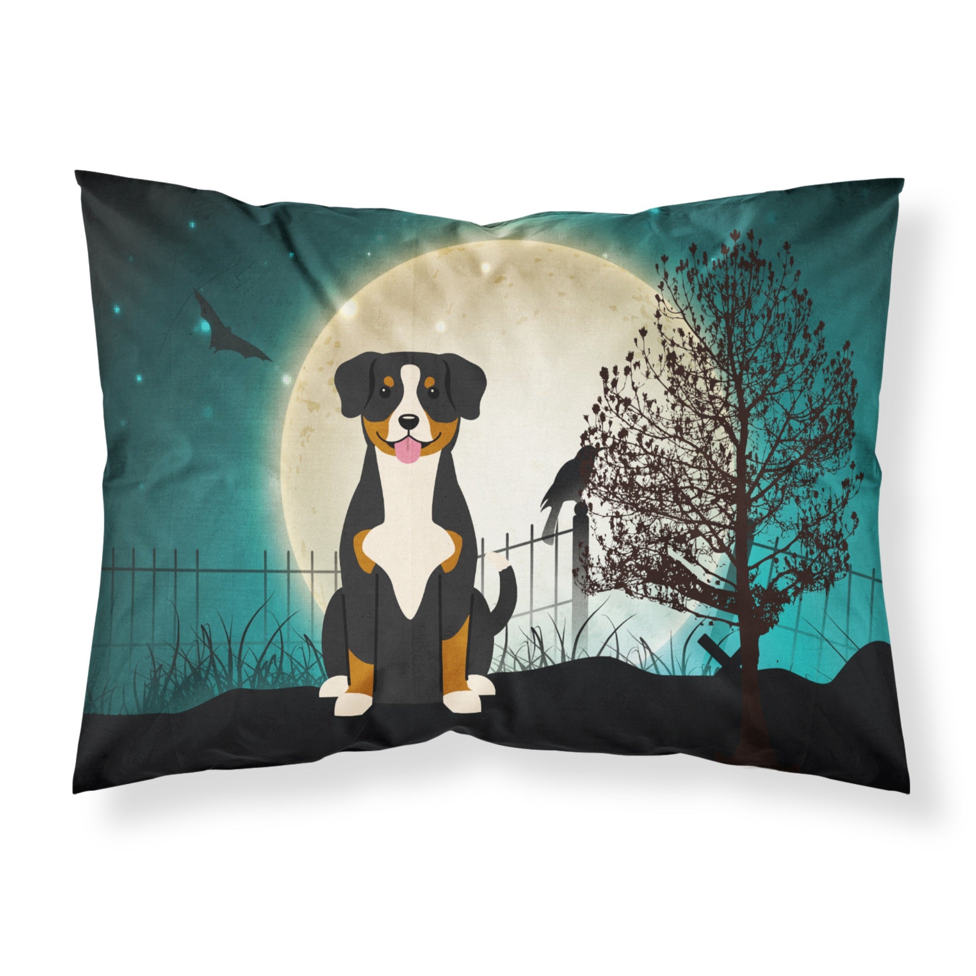 Caroline'S Treasures Halloween Scary Entlebucher Fabric Standard Pillowcase Bb2228Pillowcase, Multicolor