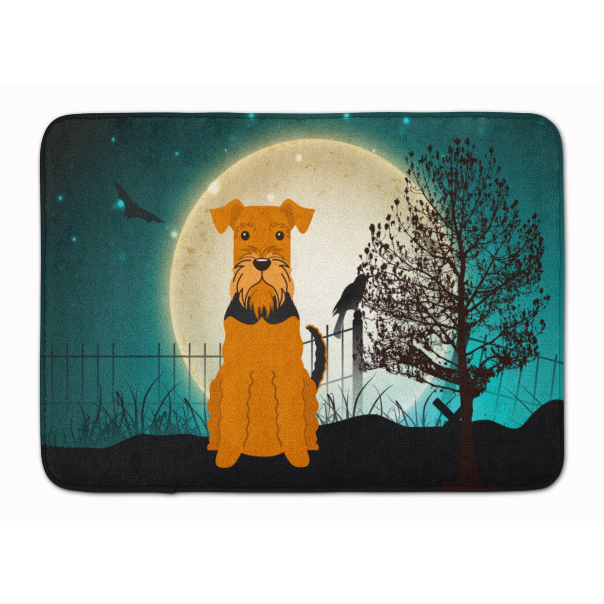 Caroline'S Treasures Halloween Scary Airedale Floor Mat, 19 X 27, Multicolor