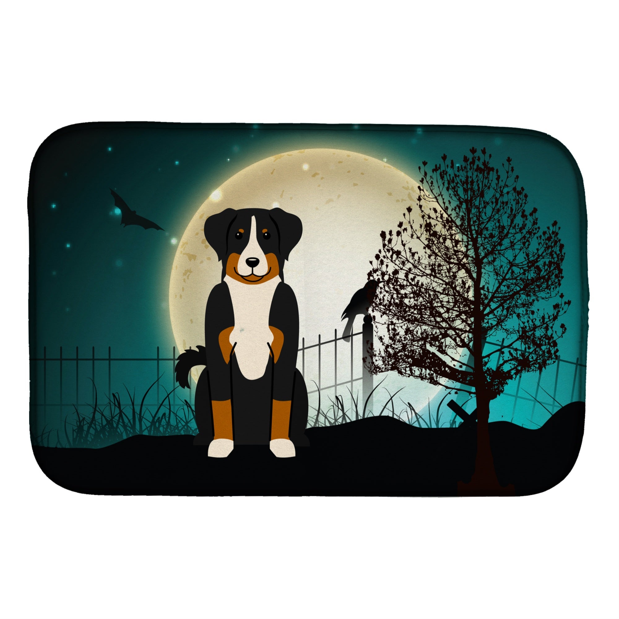 Caroline'S Treasures Halloween Scary Appenzeller Sennenhund Dish Drying Mat, 14 X 21
