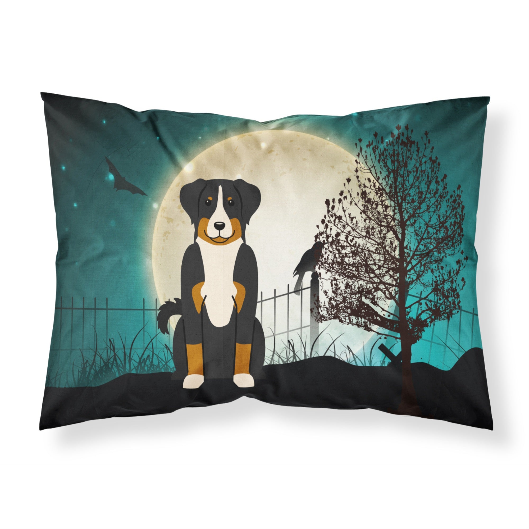 Caroline'S Treasures Halloween Scary Appenzeller Sennenhund Fabric Standard Pillowcase Bb2233Pillowcase, Multicolor