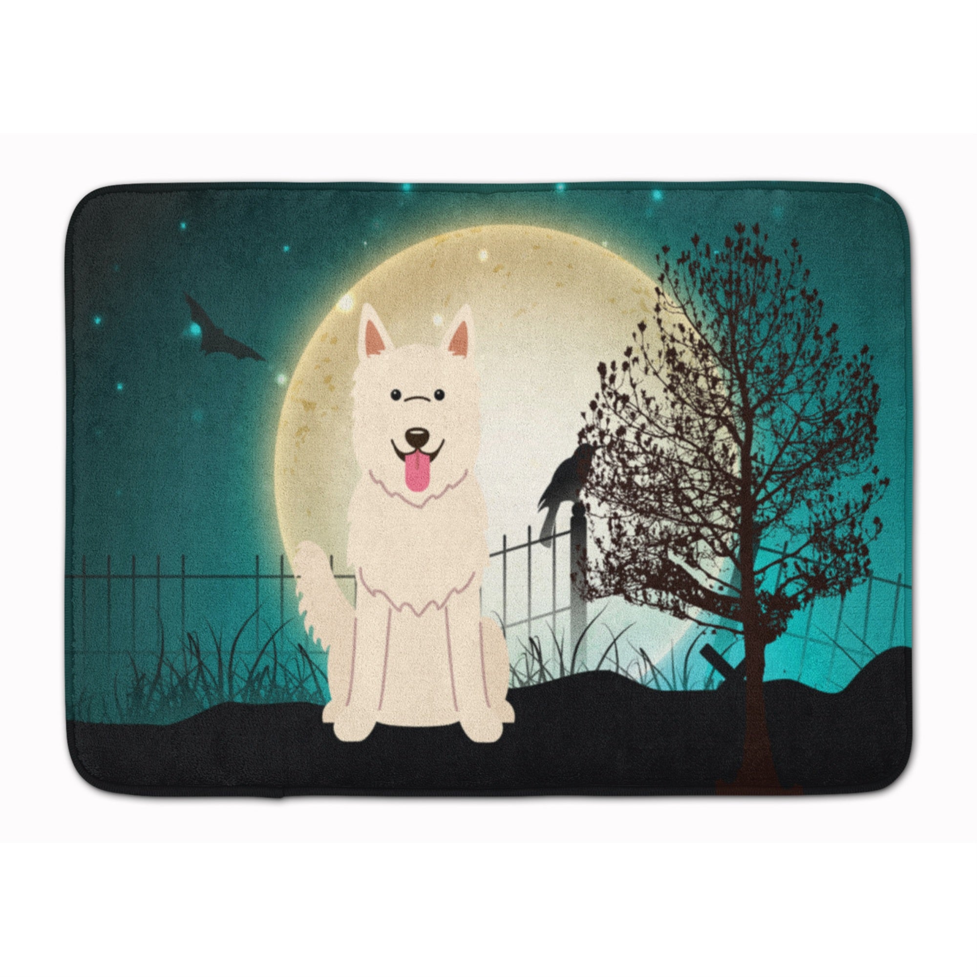 Caroline'S Treasures Halloween Scary White German Shepherd Floor Mat, 19 X 27, Multicolor