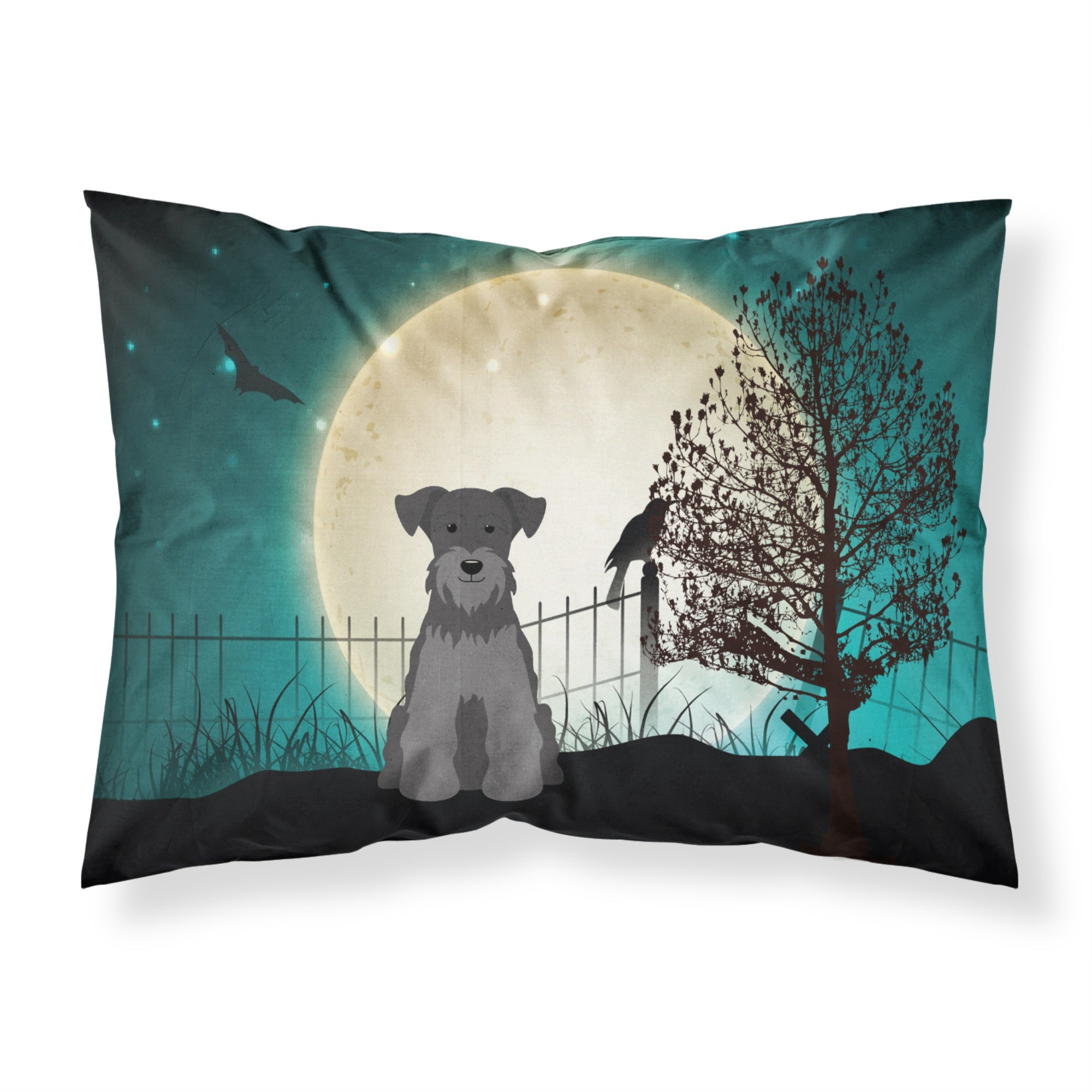 Caroline'S Treasures Halloween Scary Miniature Schanuzer Black Fabric Standard Pillowcase Bb2241Pillowcase, Multicolor