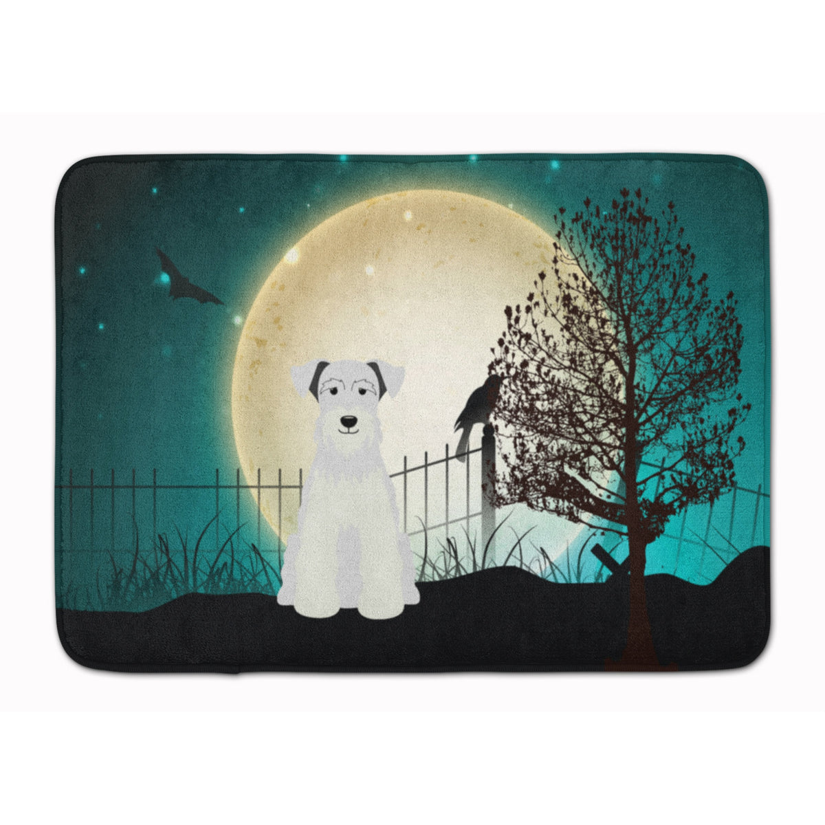 Caroline'S Treasures Halloween Miniature Schanuzer White Floor Mat, 19 X 27, Multicolor