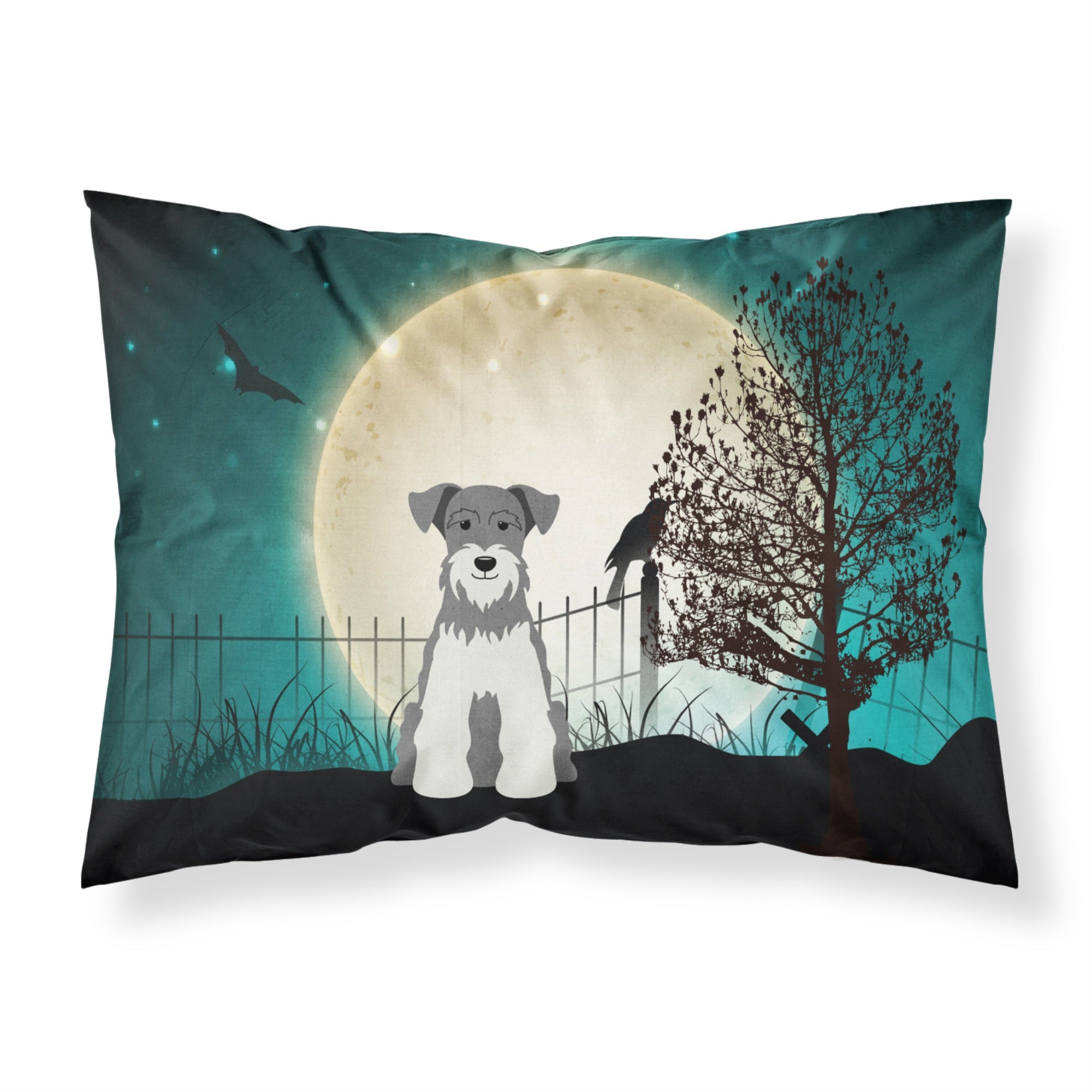 Caroline'S Treasures Halloween Scary Miniature Schanuzer Salt And Pepper Fabric Standard Pillowcase Bb2244Pillowcase, Multicol