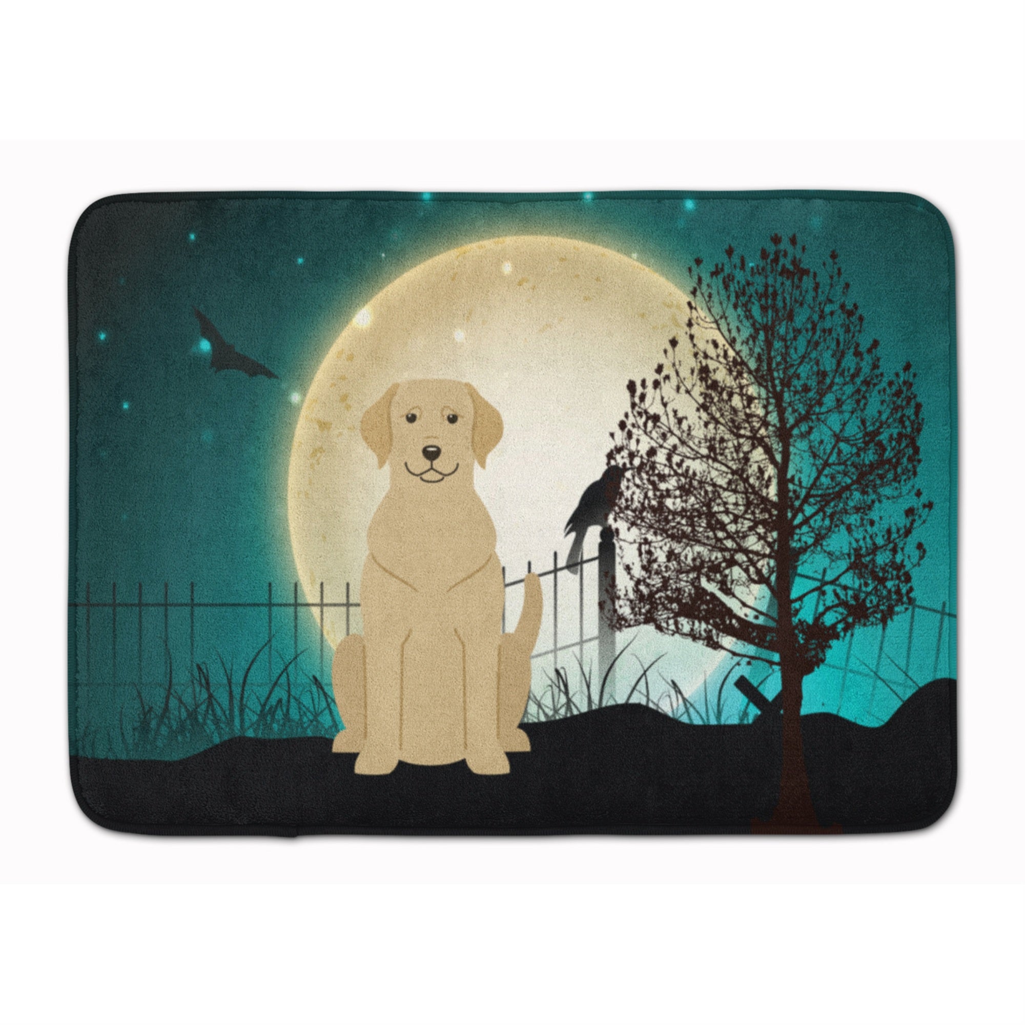 Caroline'S Treasures Halloween Scary Yellow Labrador Floor Mat, 19 X 27, Multicolor