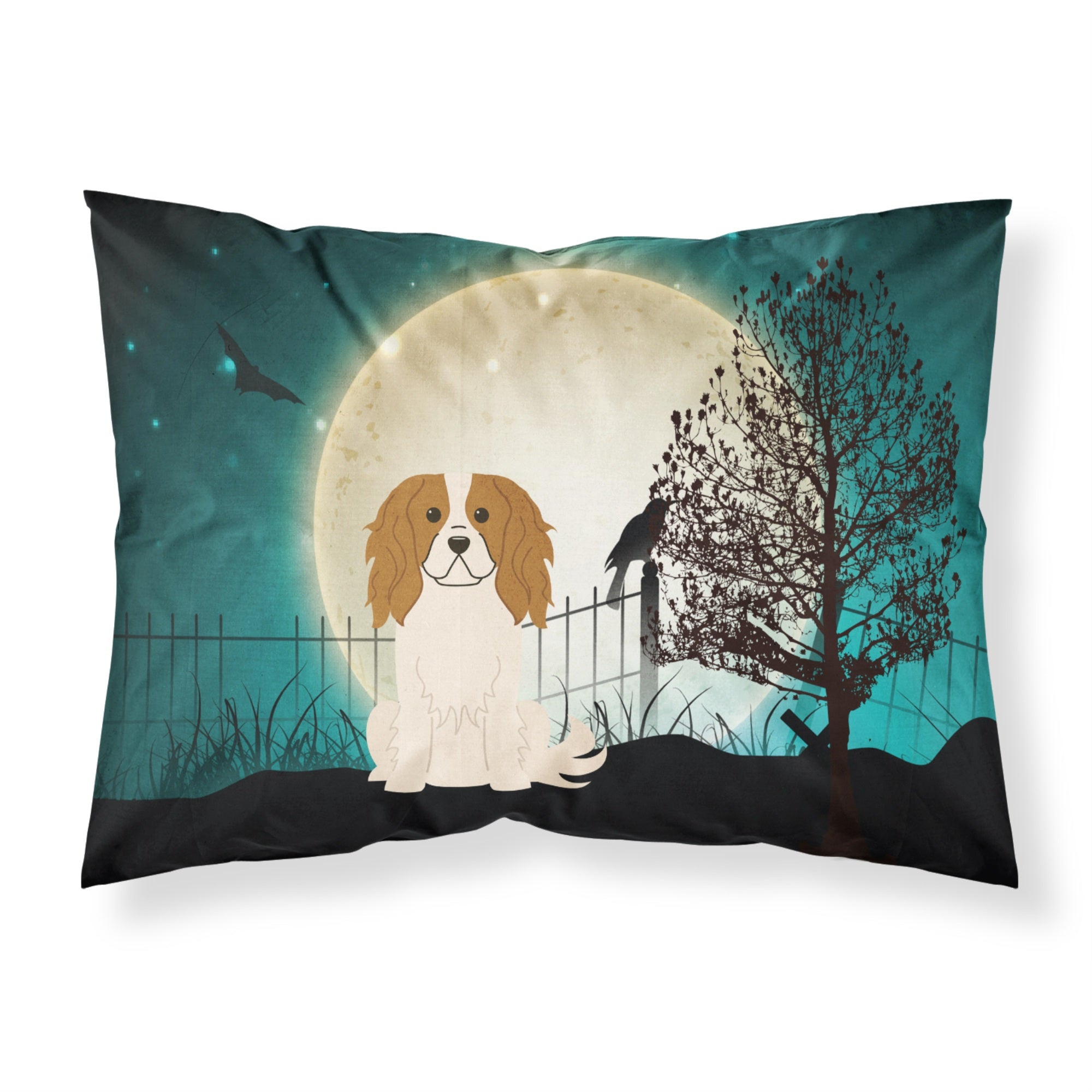 Caroline'S Treasures Halloween Scary Cavalier Spaniel Fabric Standard Pillowcase Bb2248Pillowcase, Multicolor