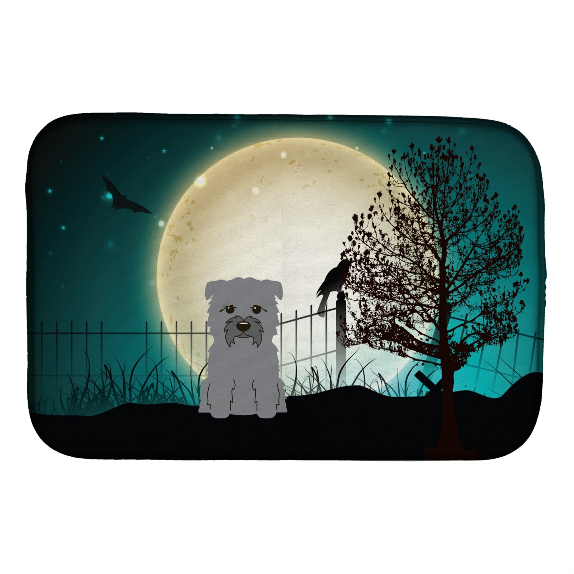 Caroline'S Treasures Halloween Scary Glen Of Imal Grey Dish Drying Mat, 14 X 21