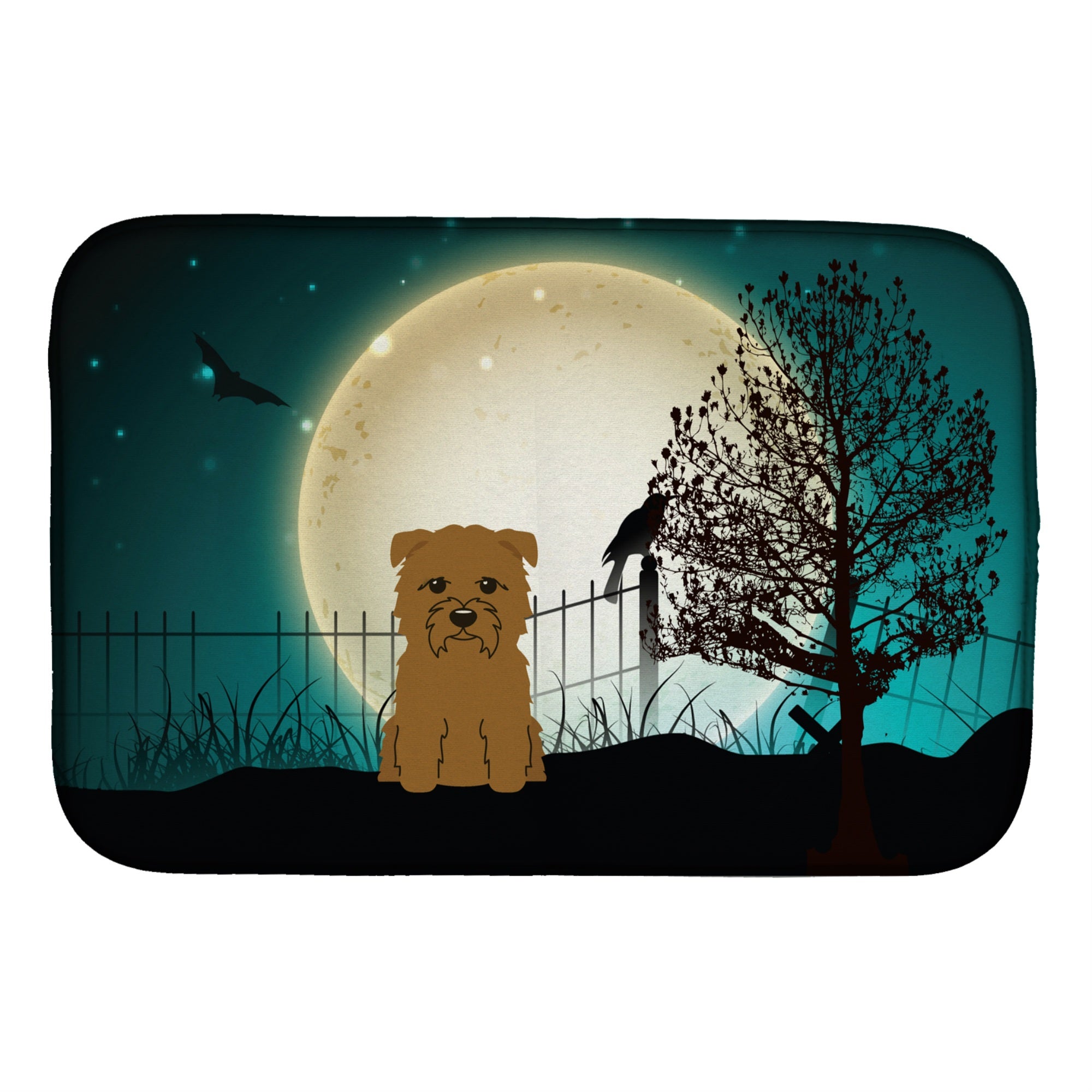 Caroline'S Treasures Halloween Scary Glen Of Imal Tan Dish Drying Mat, 14 X 21