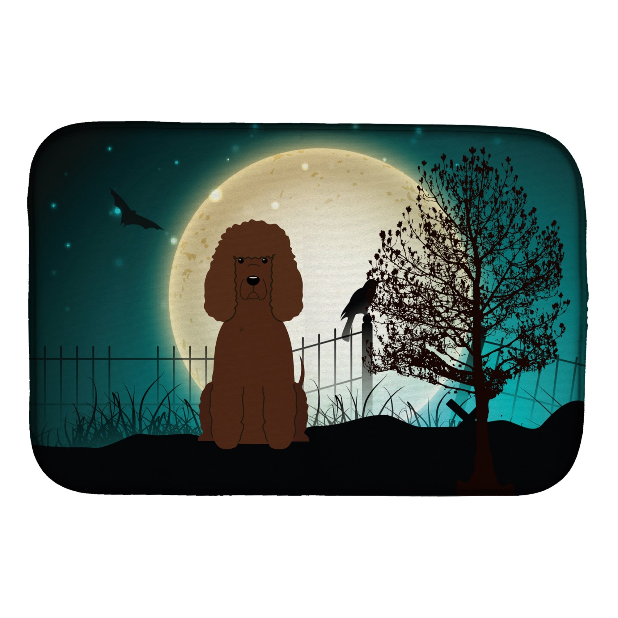 Caroline'S Treasures Halloween Scary Irish Water Spaniel Dish Drying Mat, 14 X 21