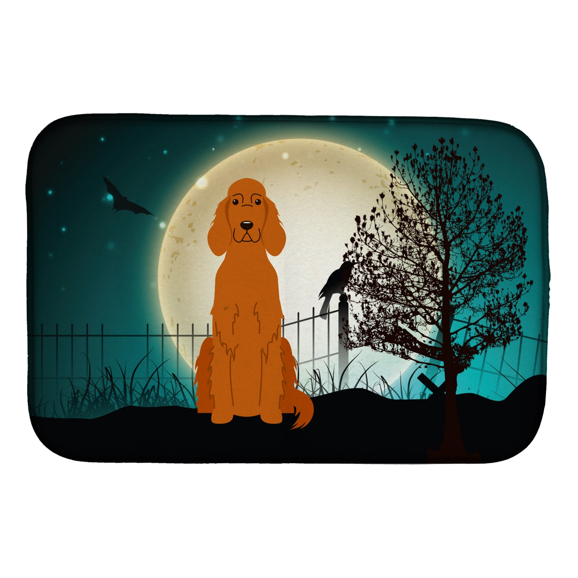 Caroline'S Treasures Halloween Scary Irish Setter Dish Drying Mat, 14 X 21