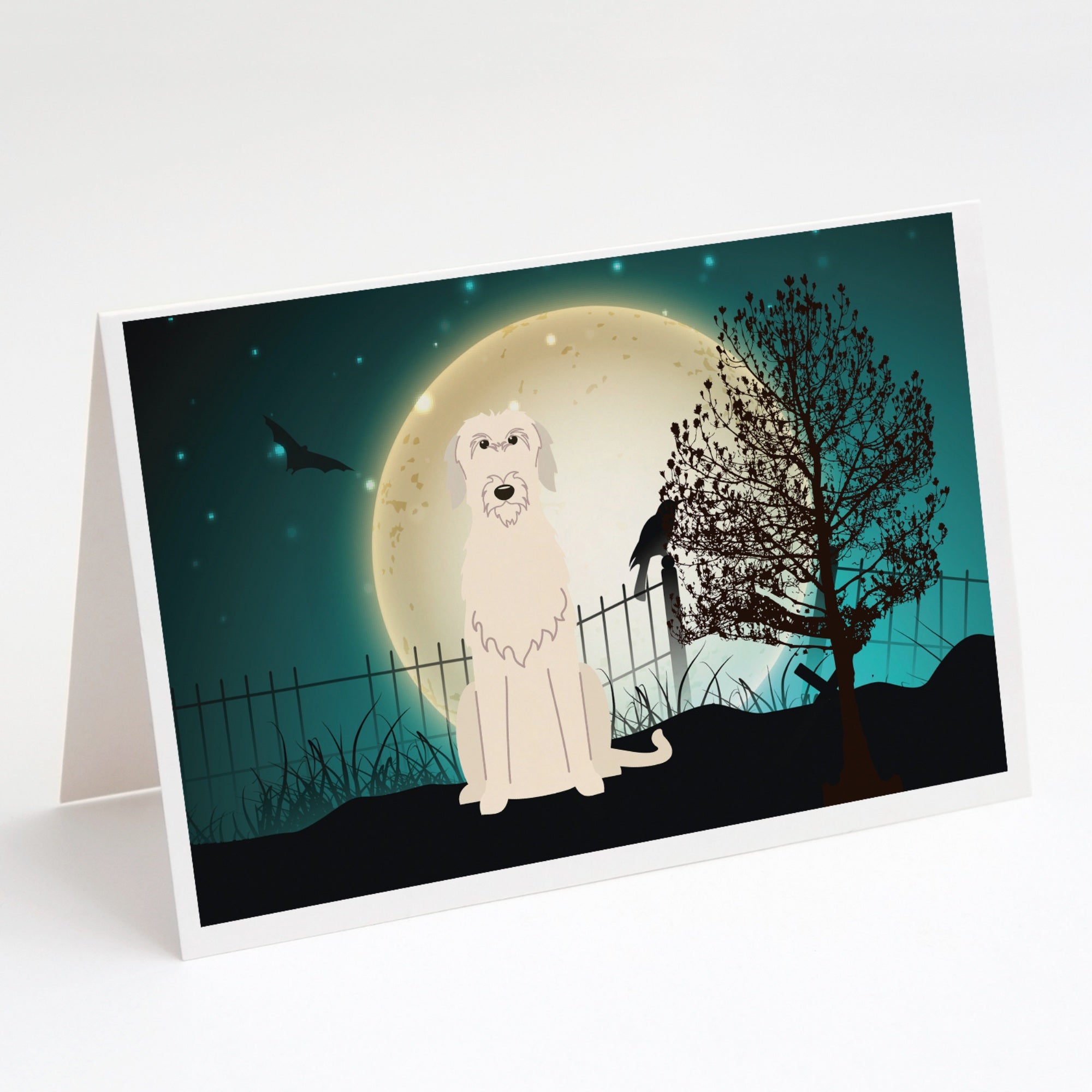 Halloween Scary Irish Wolfhound Greeting Cards And Envelopes Pack Of 8