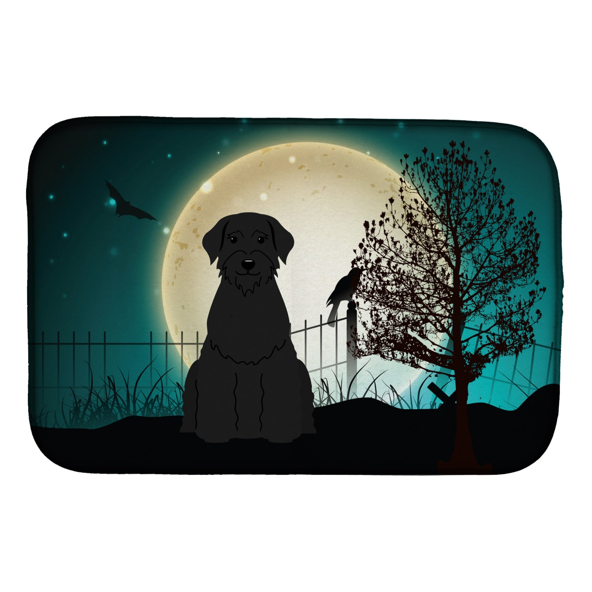 Caroline'S Treasures Halloween Scary Giant Schnauzer Dish Drying Mat, 14 X 21