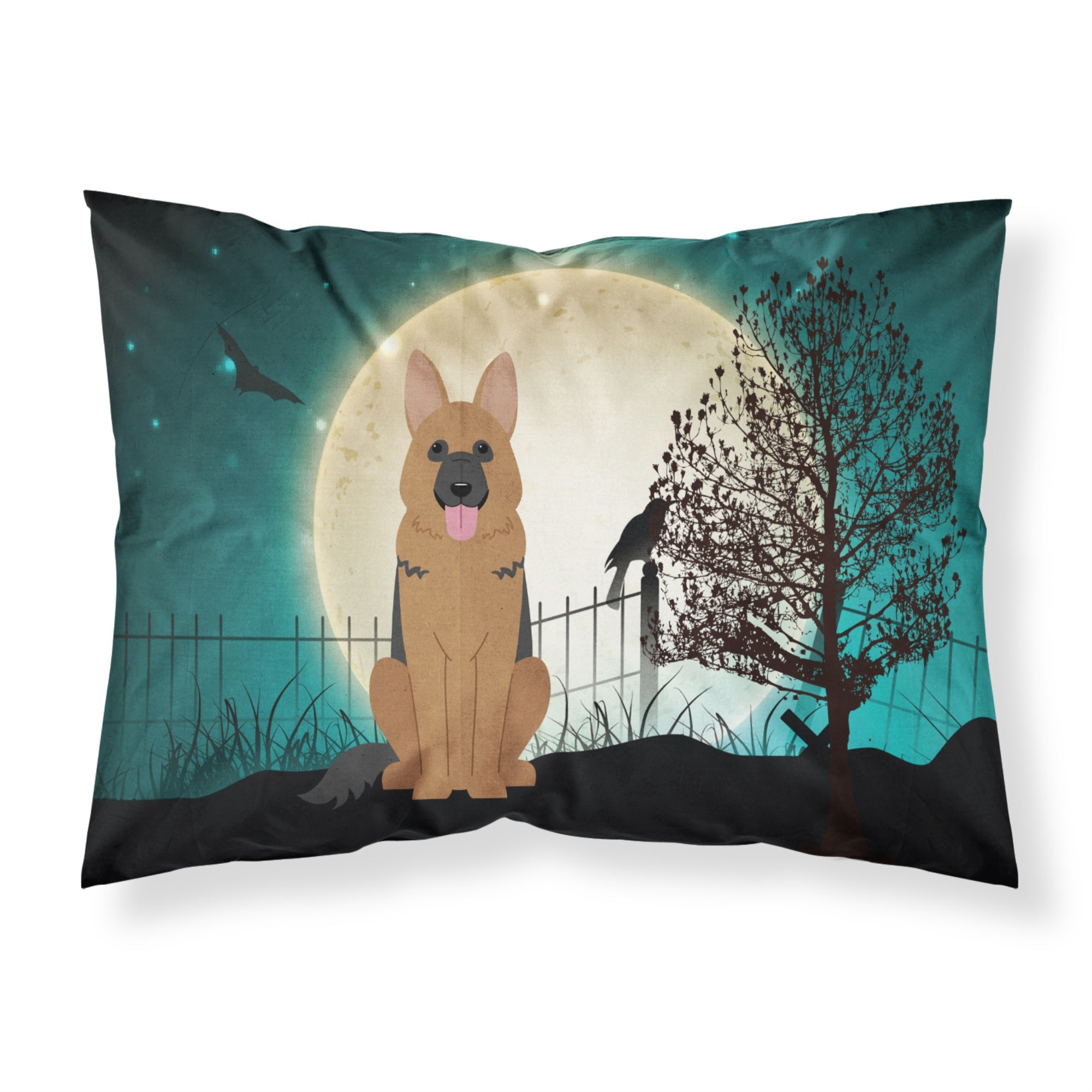 Caroline'S Treasures Halloween Scary German Shepherd Fabric Standard Pillowcase Bb2257Pillowcase, Multicolor