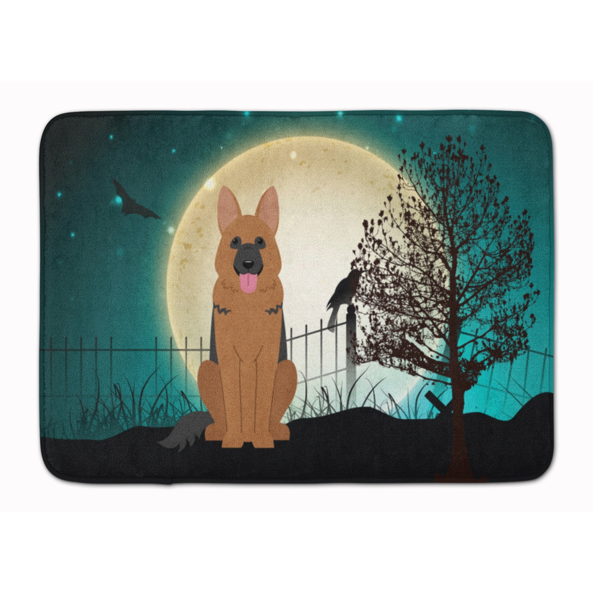 Caroline'S Treasures Halloween Scary German Shepherd Floor Mat, 19 X 27, Multicolor