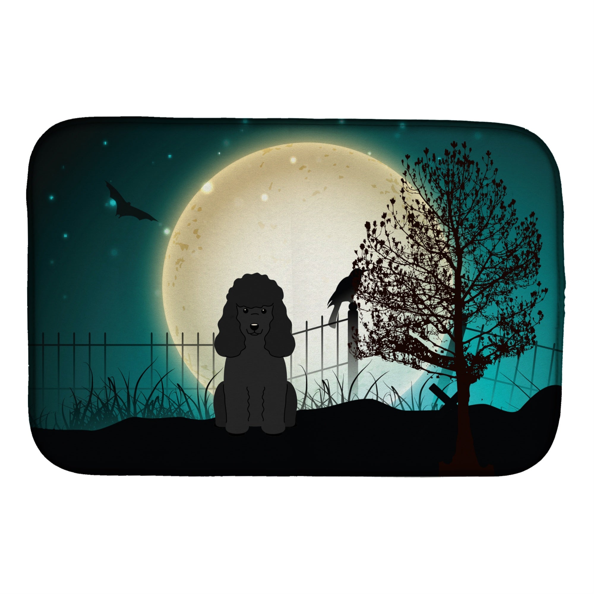 Caroline'S Treasures Halloween Scary Poodle Dish Drying Mat, 14 X 21