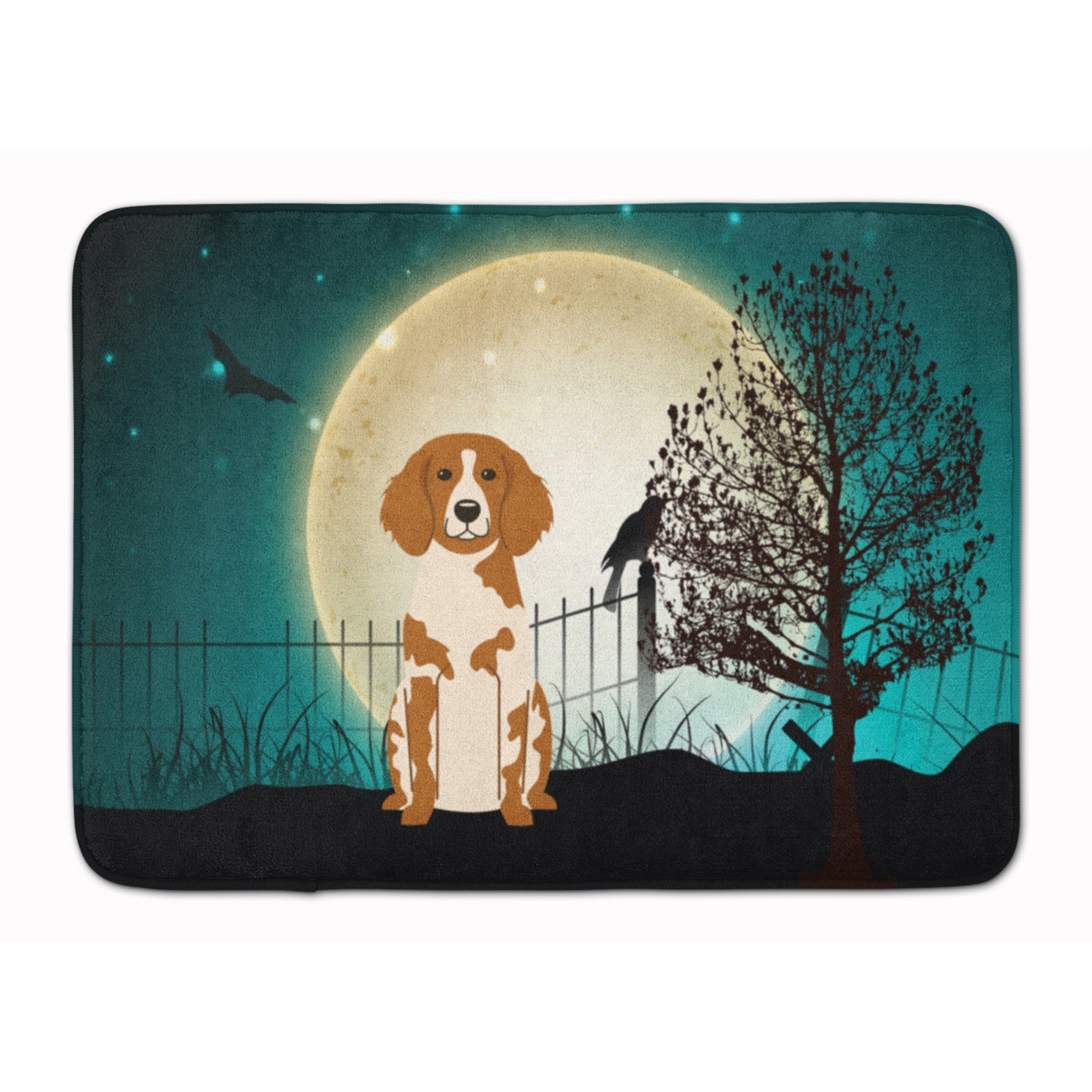 Caroline'S Treasures Halloween Scary Brittany Spaniel Floor Mat, 19 X 27, Multicolor